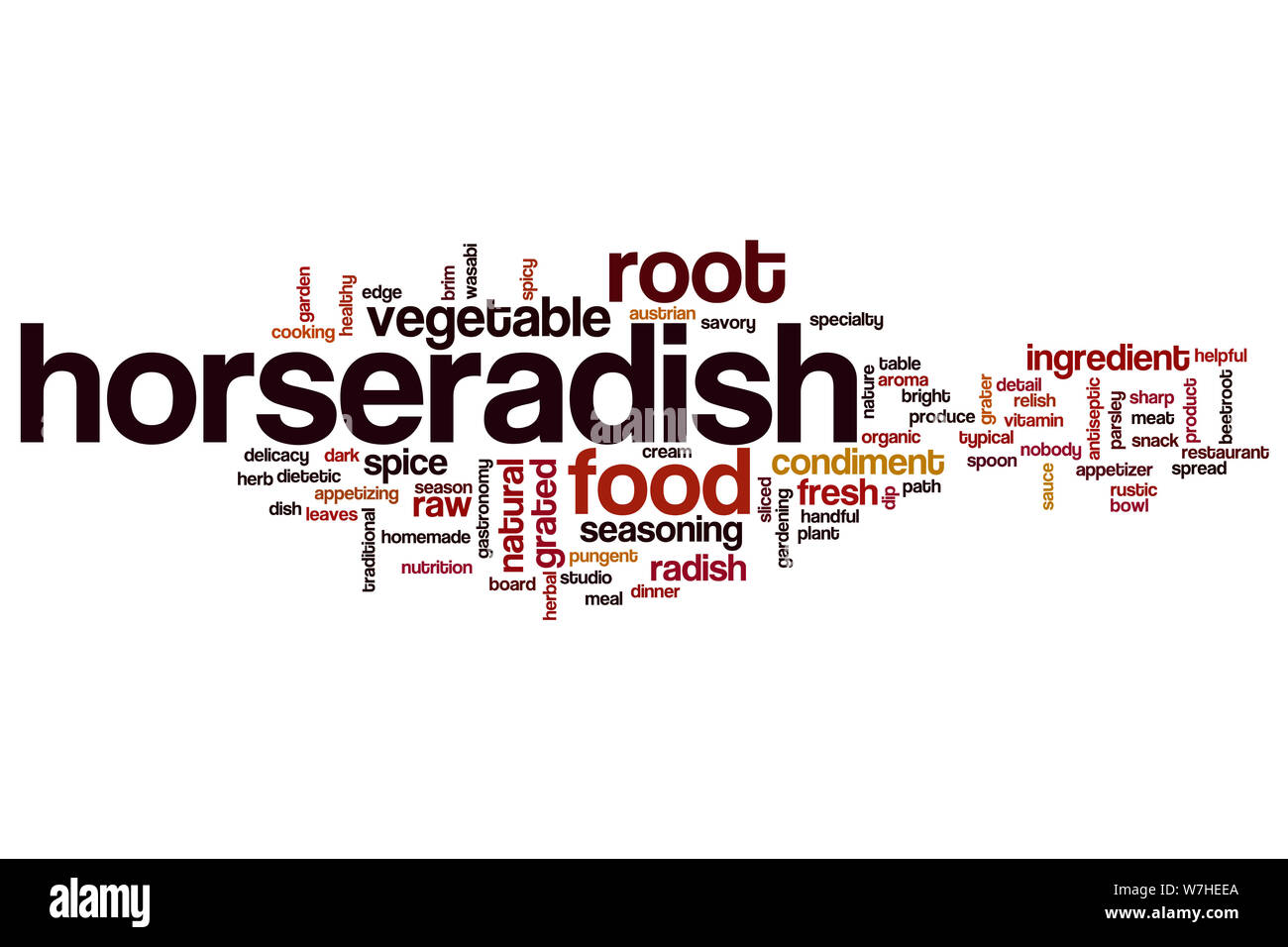 Horseradish word cloud concept Stock Photo Alamy