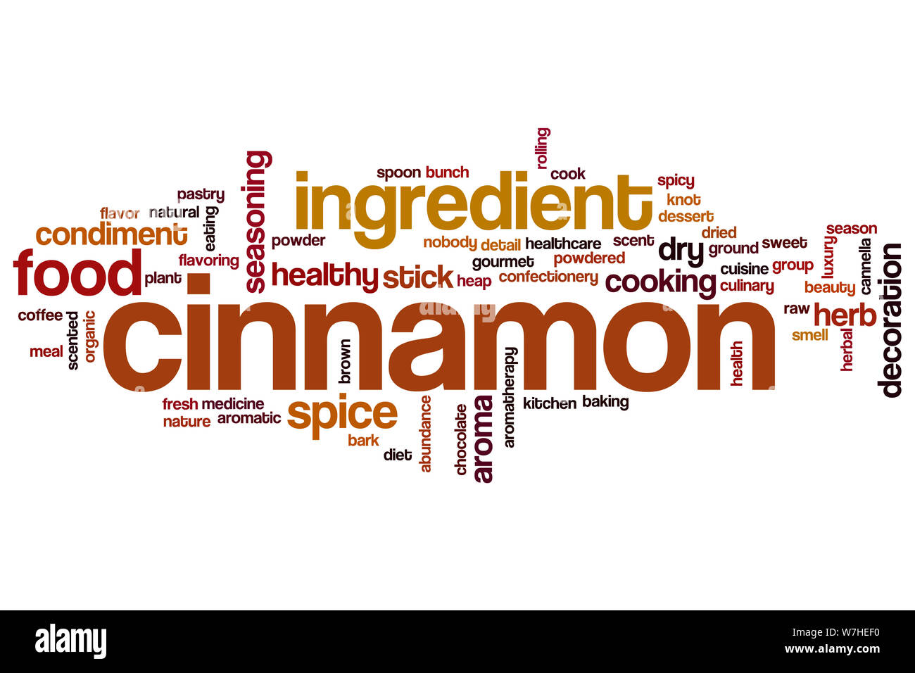 Cinnamon word cloud concept Stock Photo Alamy