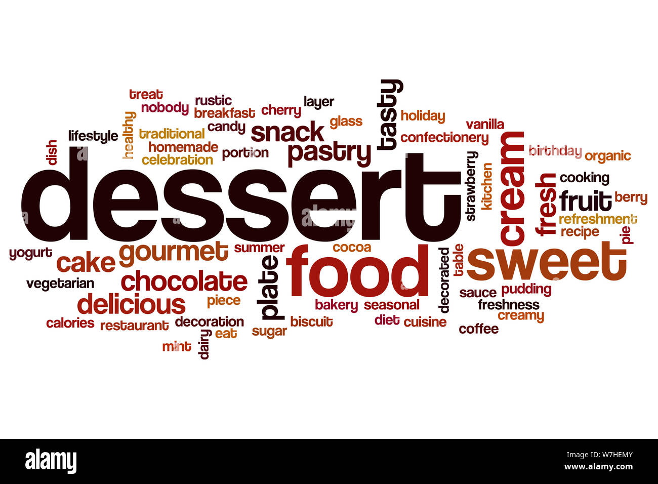 Dessert word cloud concept Stock Photo Alamy