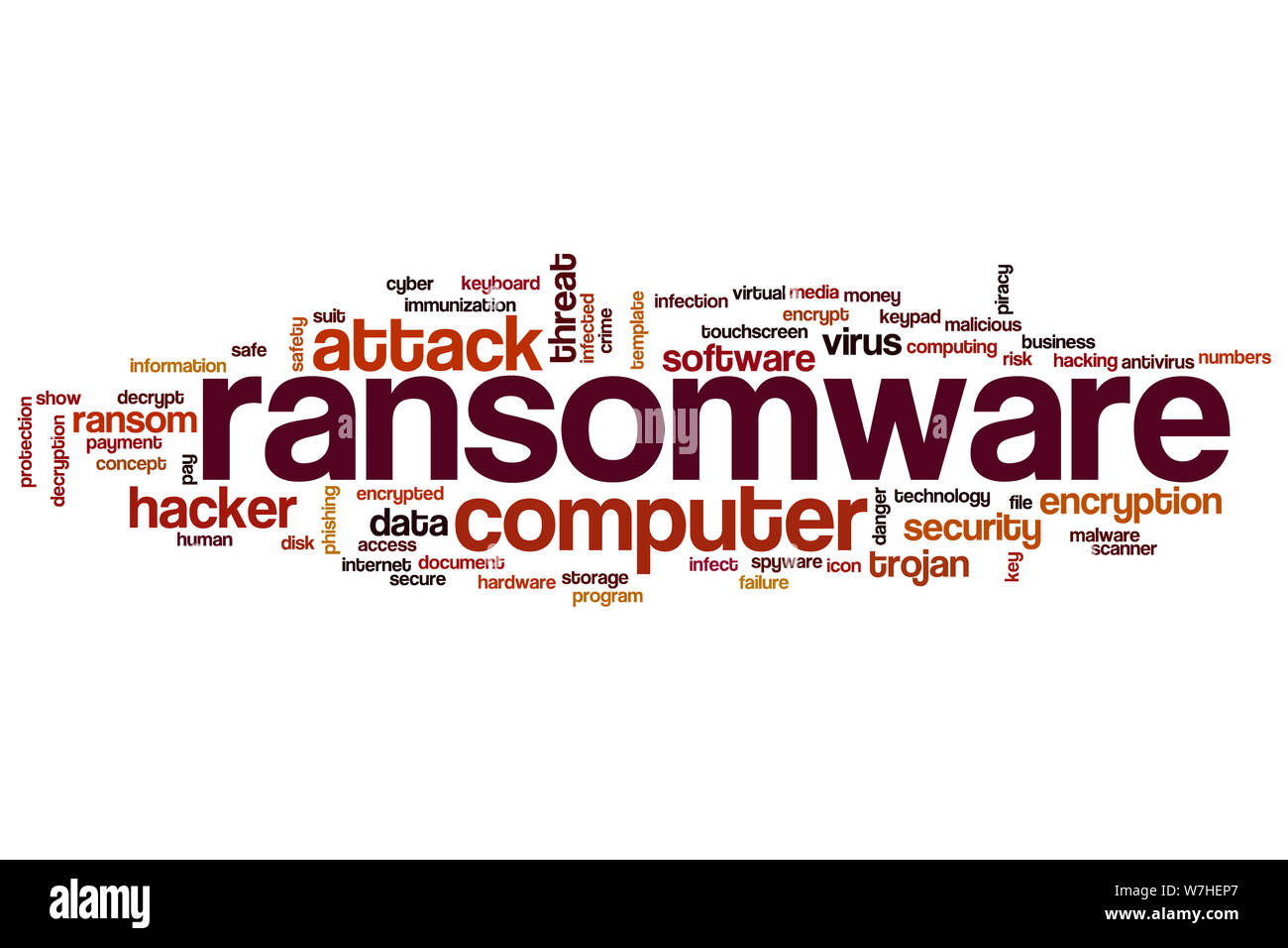 Ransomware word cloud concept Stock Photo