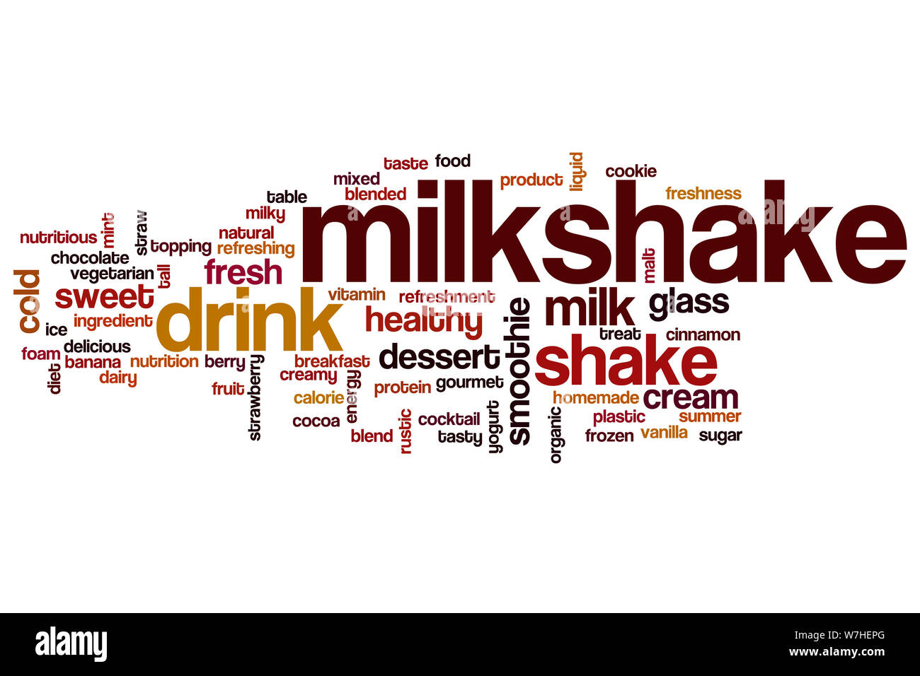 Milkshake word cloud concept Stock Photo Alamy