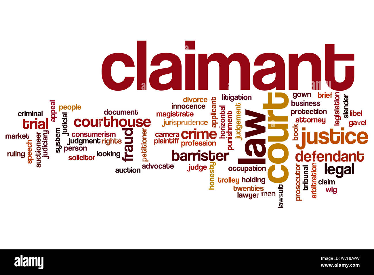 Claimant word cloud concept Stock Photo