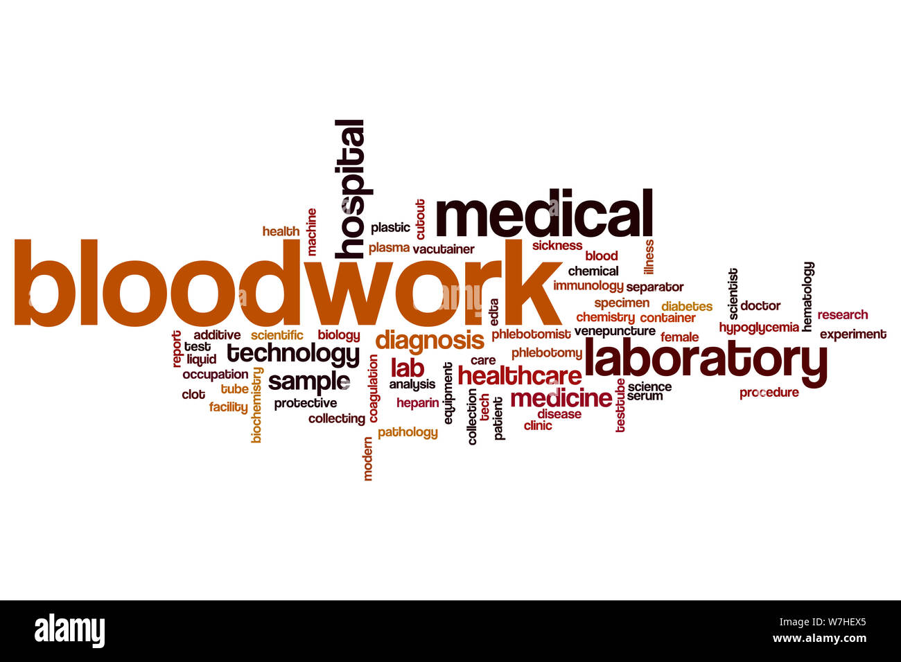 Bloodwork word cloud concept Stock Photo