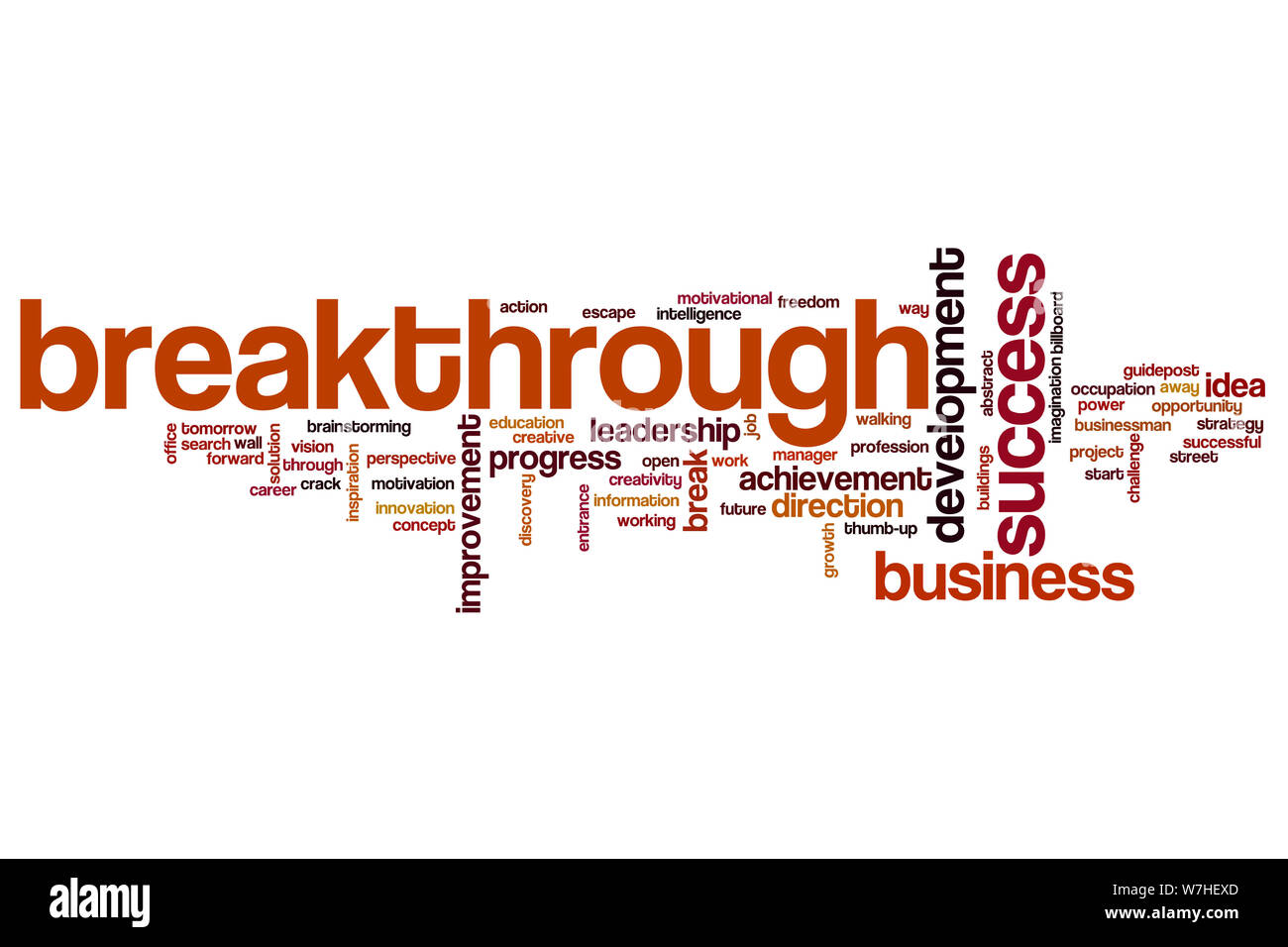 Breakthrough word cloud concept Stock Photo Alamy