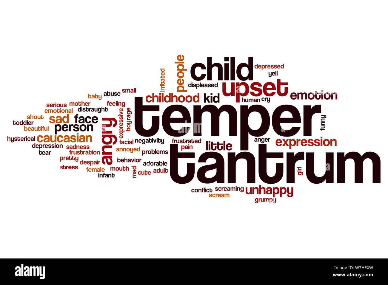Temper tantrum word cloud concept Stock Photo Alamy