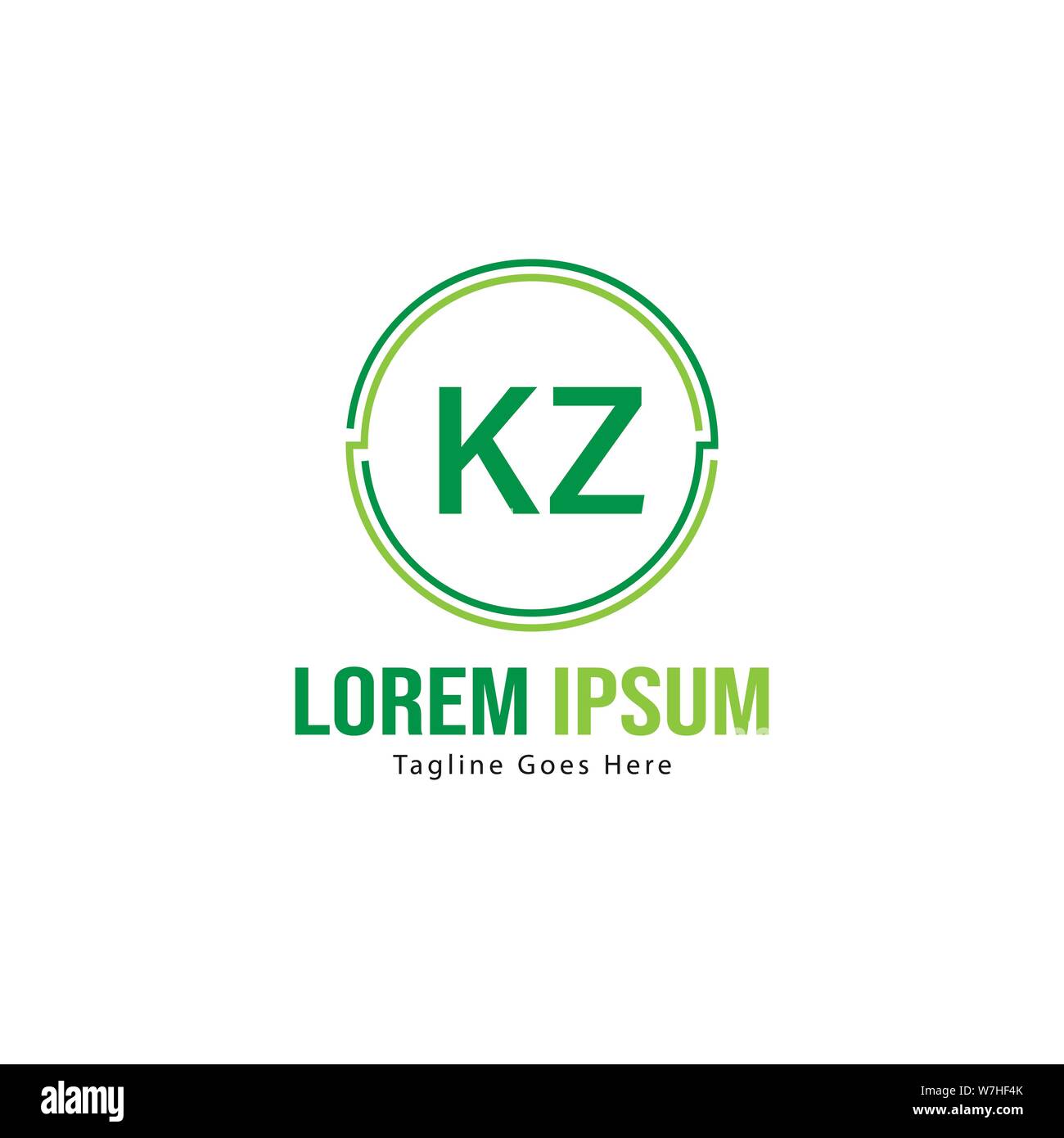 Initial KZ logo template with modern frame. Minimalist KZ letter logo ...
