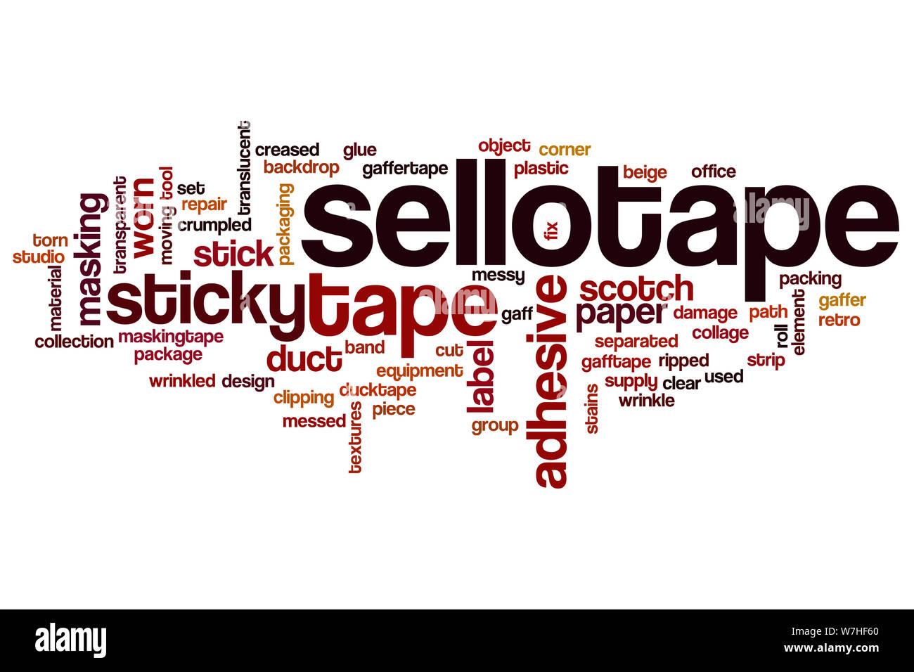 Sellotape word cloud concept Stock Photo