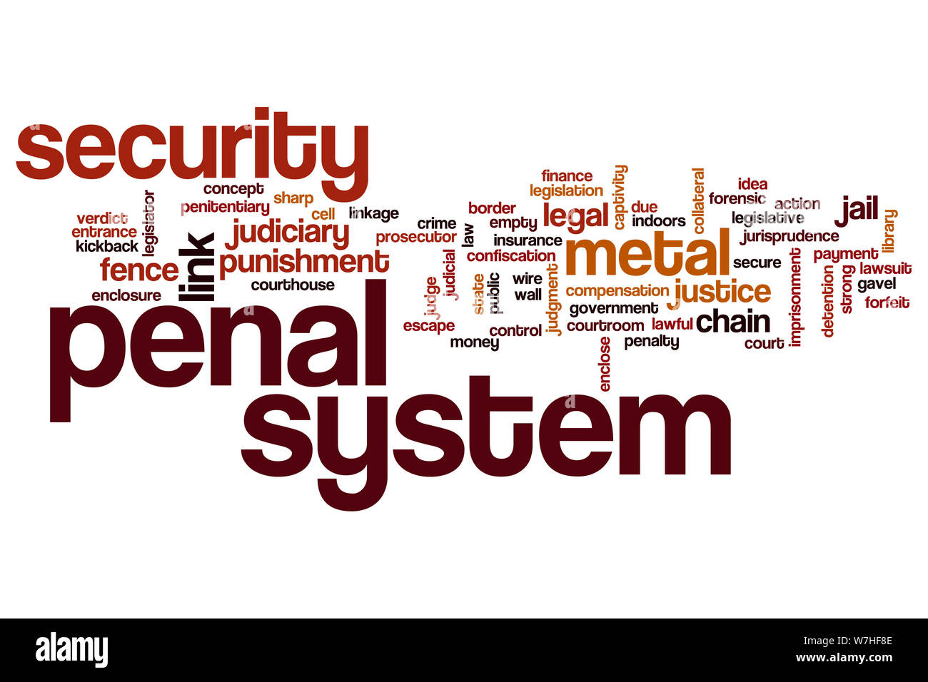 Penal system word cloud concept Stock Photo