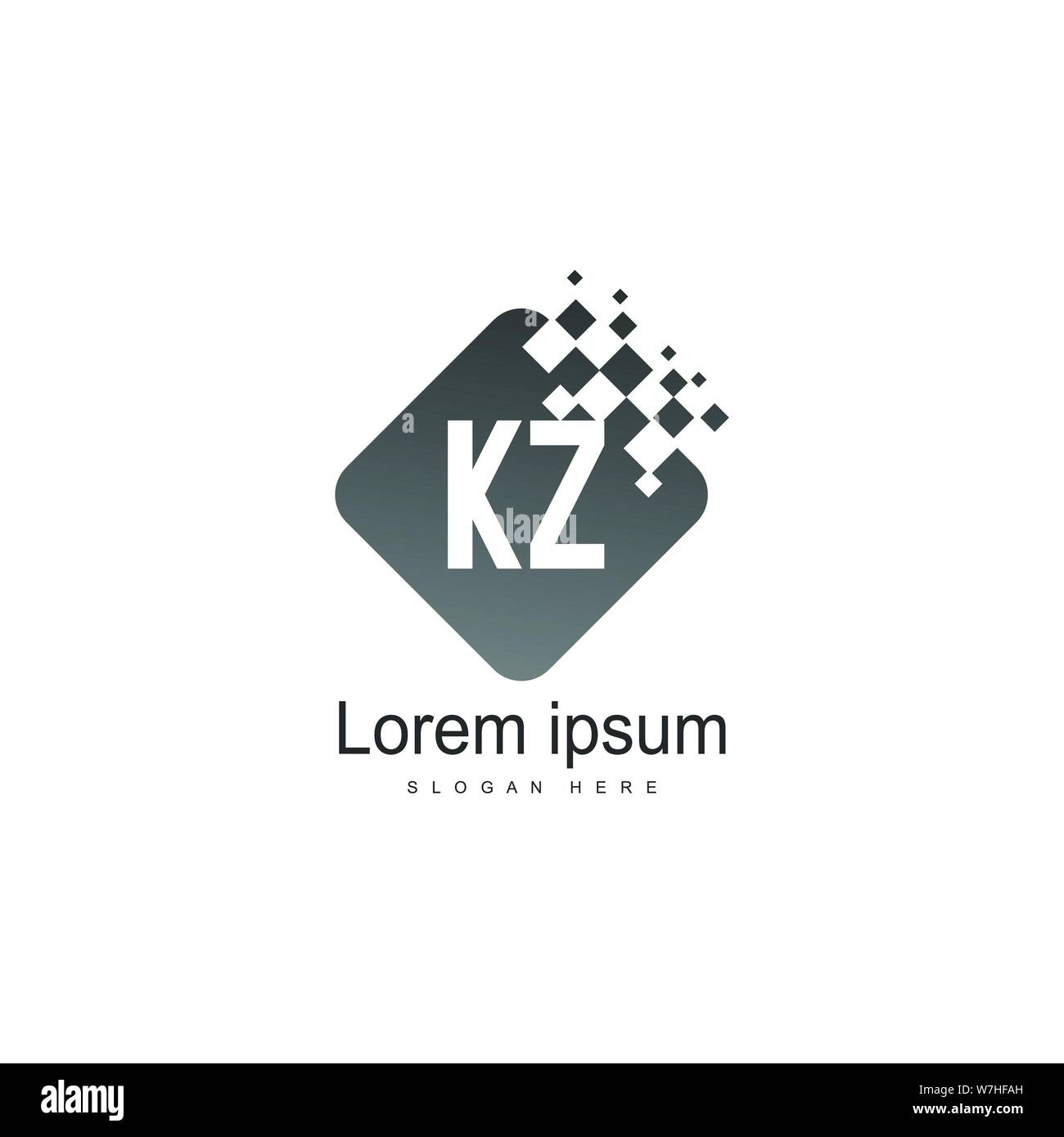 Initial KZ logo template with modern frame. Minimalist KZ letter logo ...