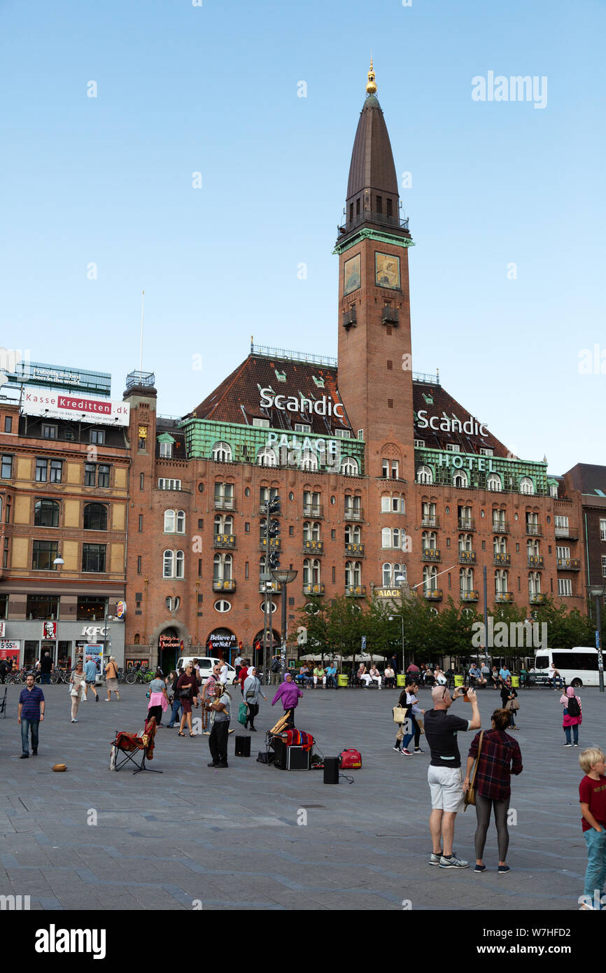 Copenhagen Hotel - the Scandic Palace Hotel exterior, Radhus Square, Copenhagen city centre, Denmark Scandinavia Europe Stock Photo