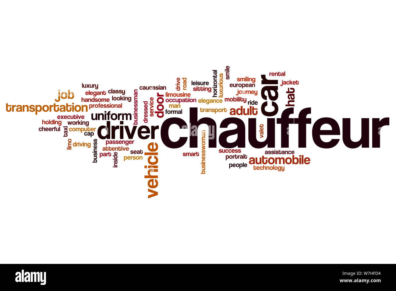 Chauffer word cloud concept Stock Photo