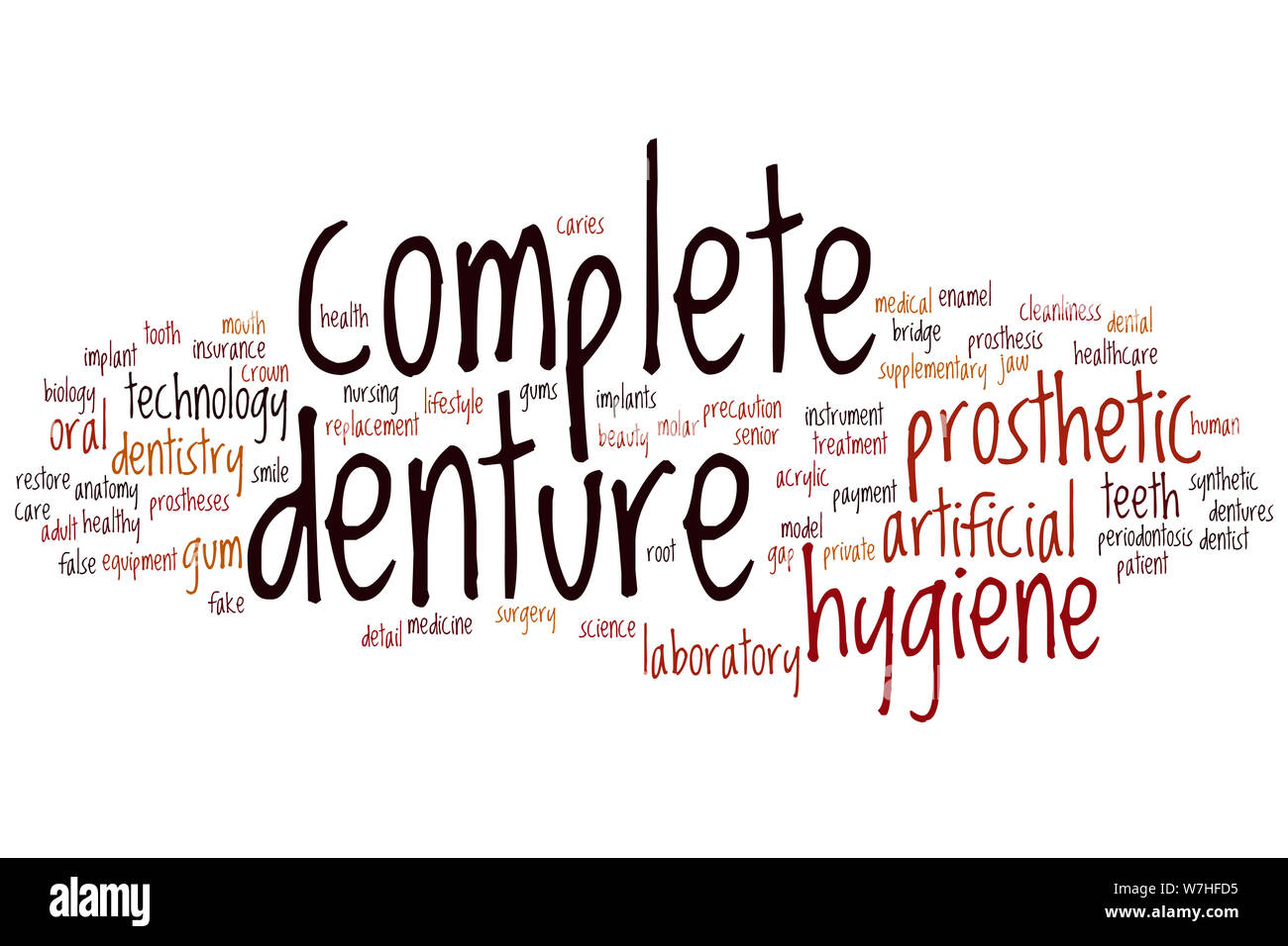 Complete denture word cloud concept Stock Photo