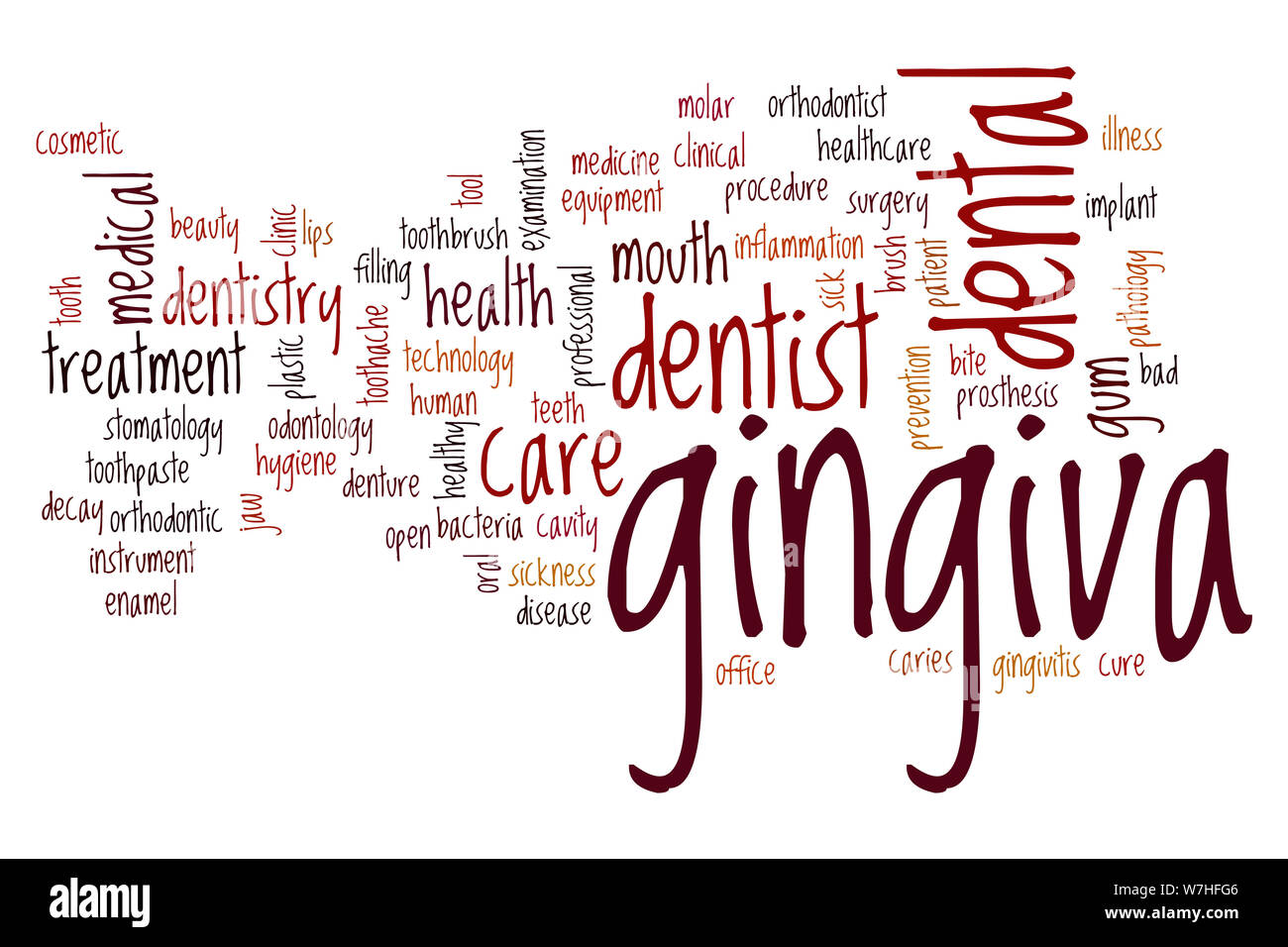 Gingiva word cloud concept Stock Photo