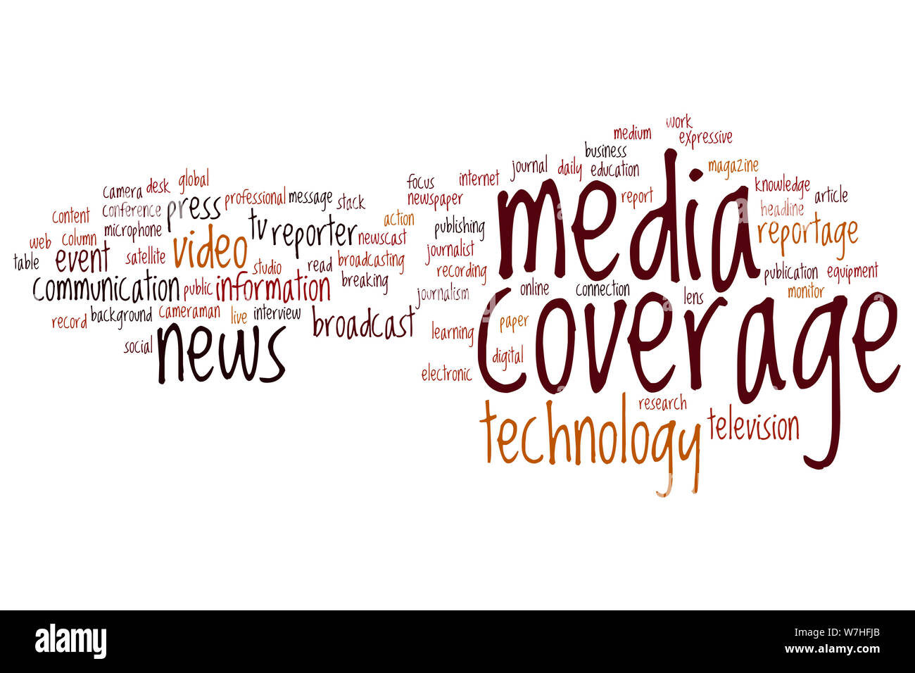 Media coverage word cloud concept Stock Photo Alamy