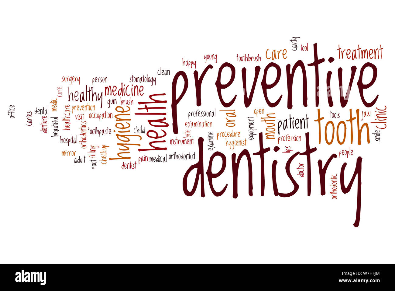 Preventive dentistry word cloud concept Stock Photo