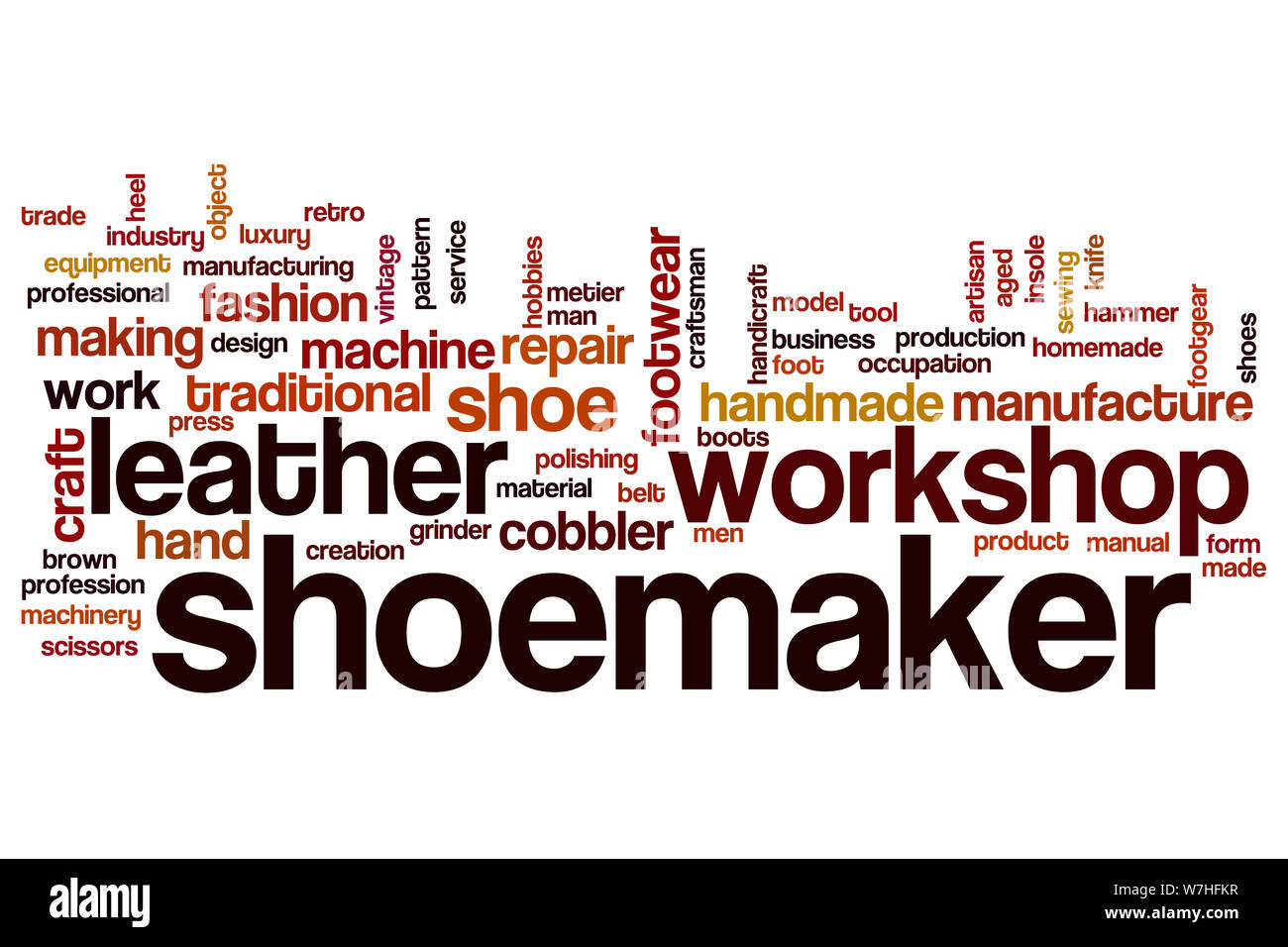 Shoemaker word cloud concept Stock Photo Alamy
