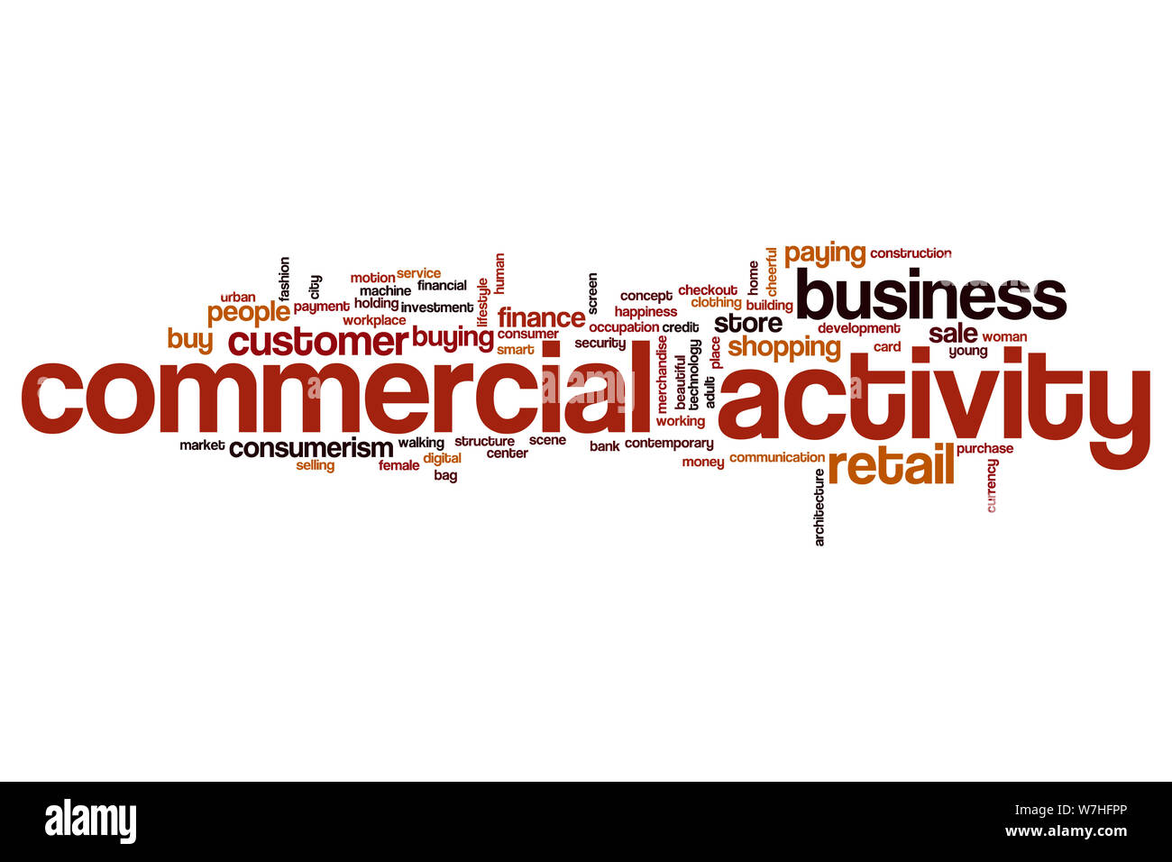 Commercial activity word cloud concept Stock Photo Alamy