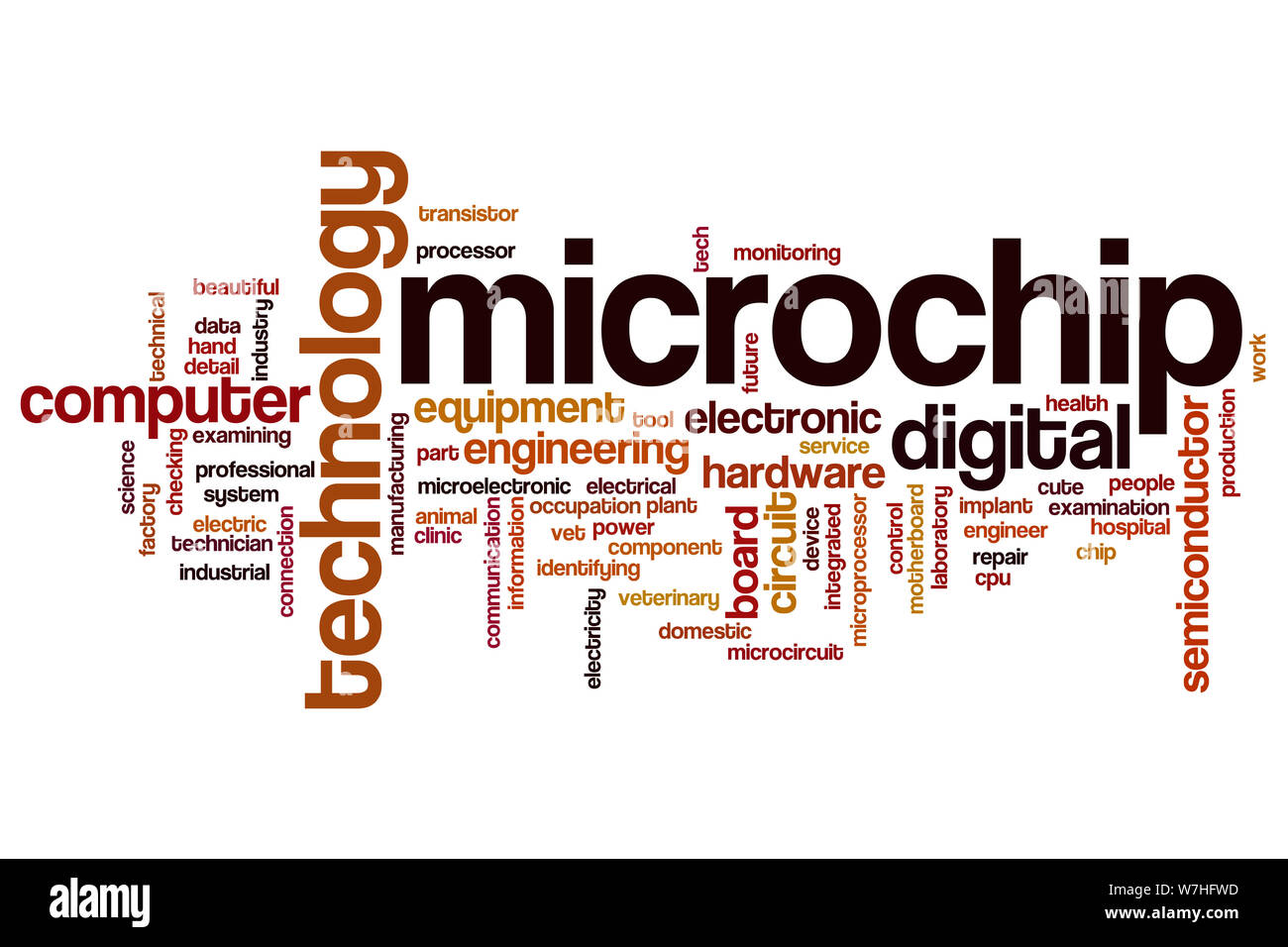 Microchip word cloud concept Stock Photo