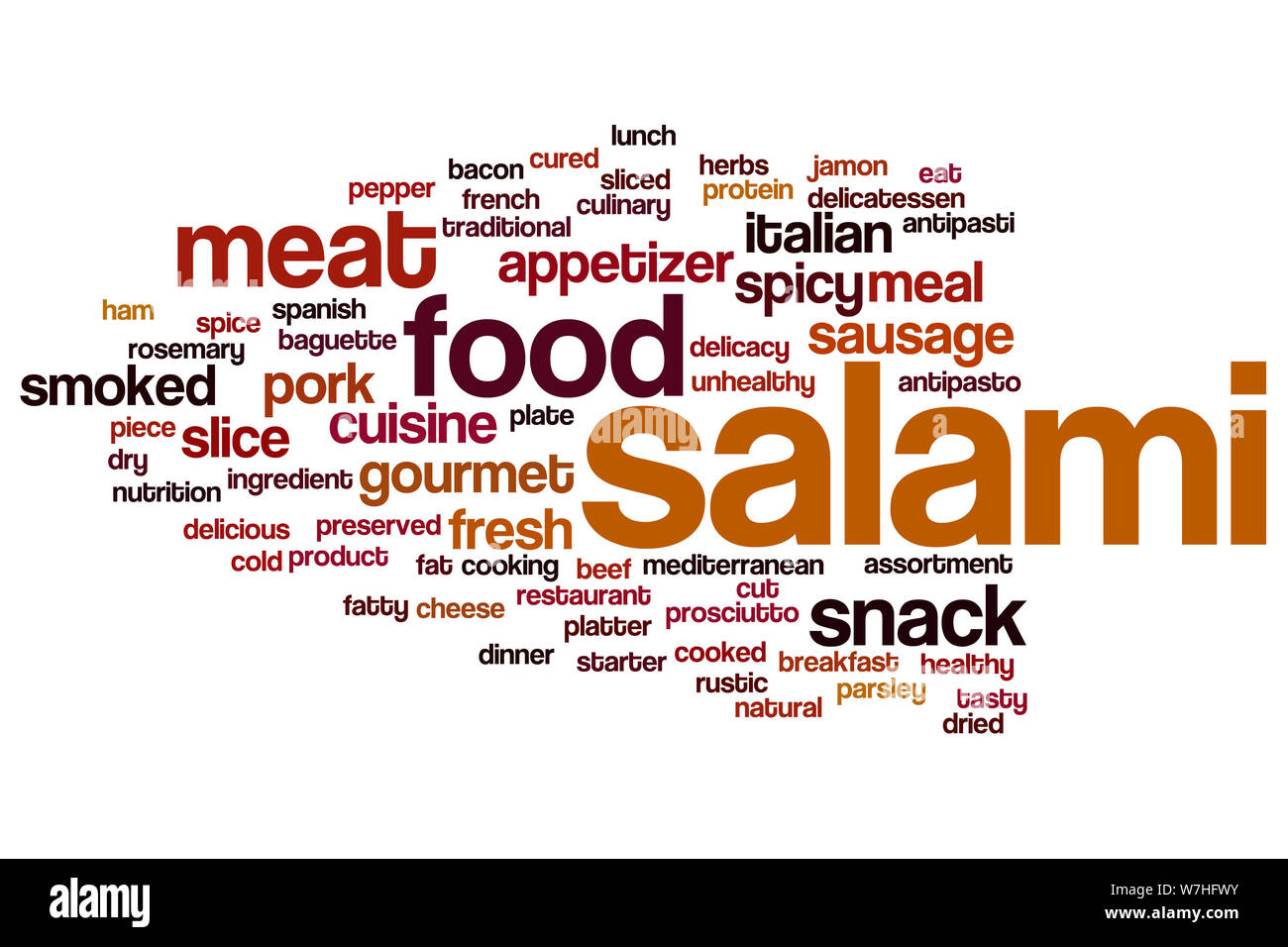 Salami word cloud concept Stock Photo Alamy