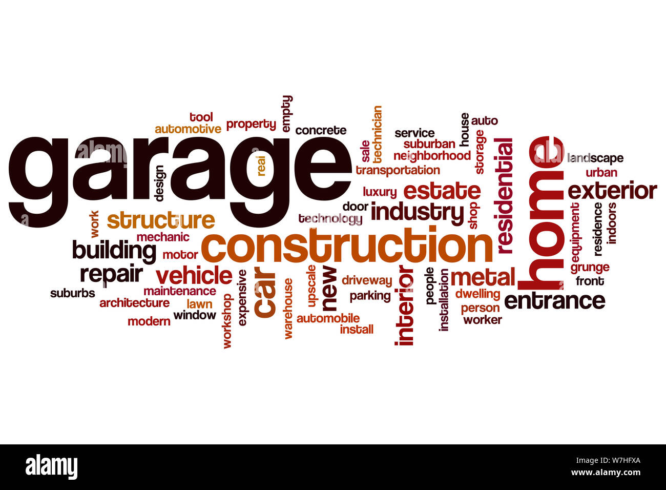 Garage word cloud concept Stock Photo Alamy