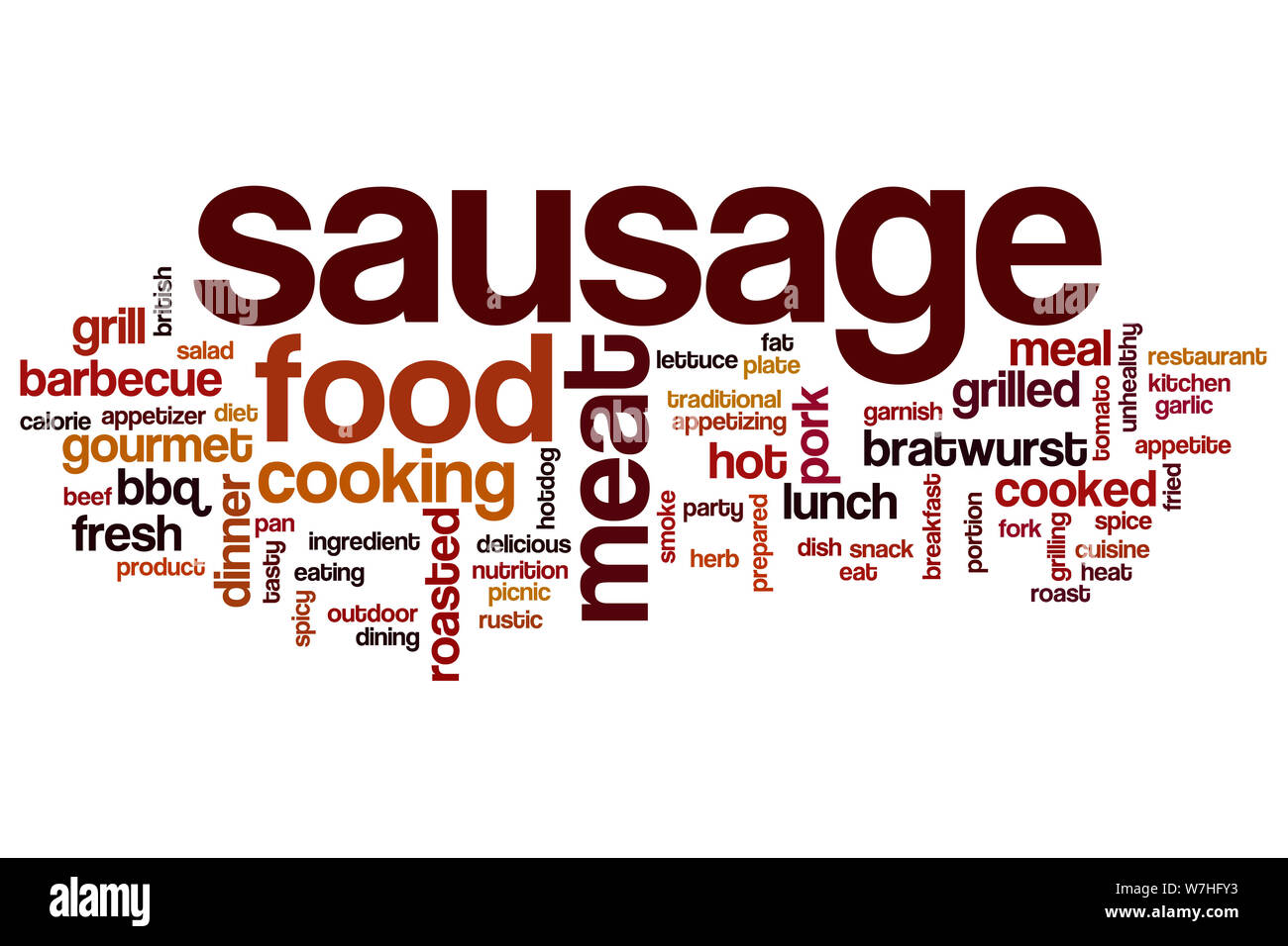 Sausage word cloud concept Stock Photo Alamy