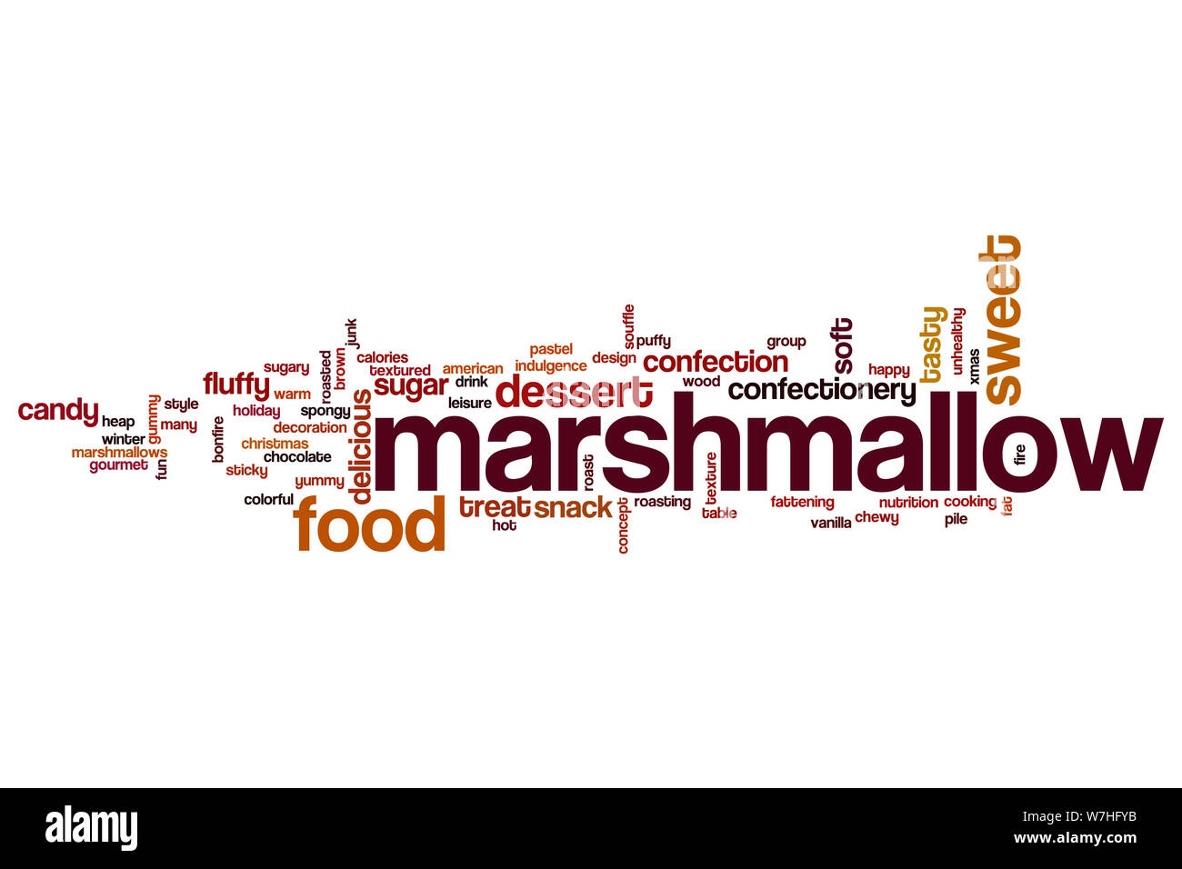 Marshmallow word cloud concept Stock Photo Alamy
