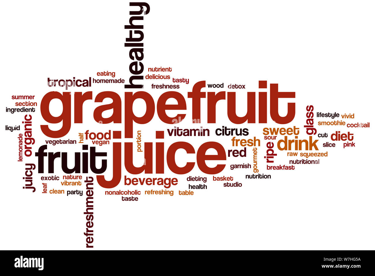 Grapefruit juice word cloud concept Stock Photo Alamy