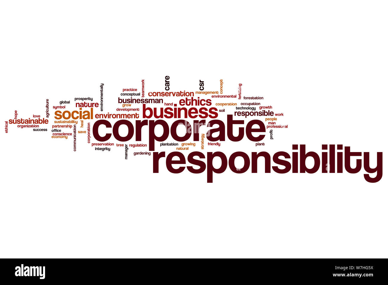 Corporate responsibility word cloud concept Stock Photo