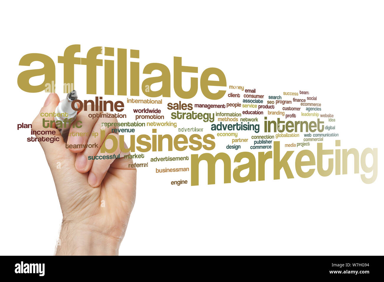 Affiliate marketing word cloud concept Stock Photo