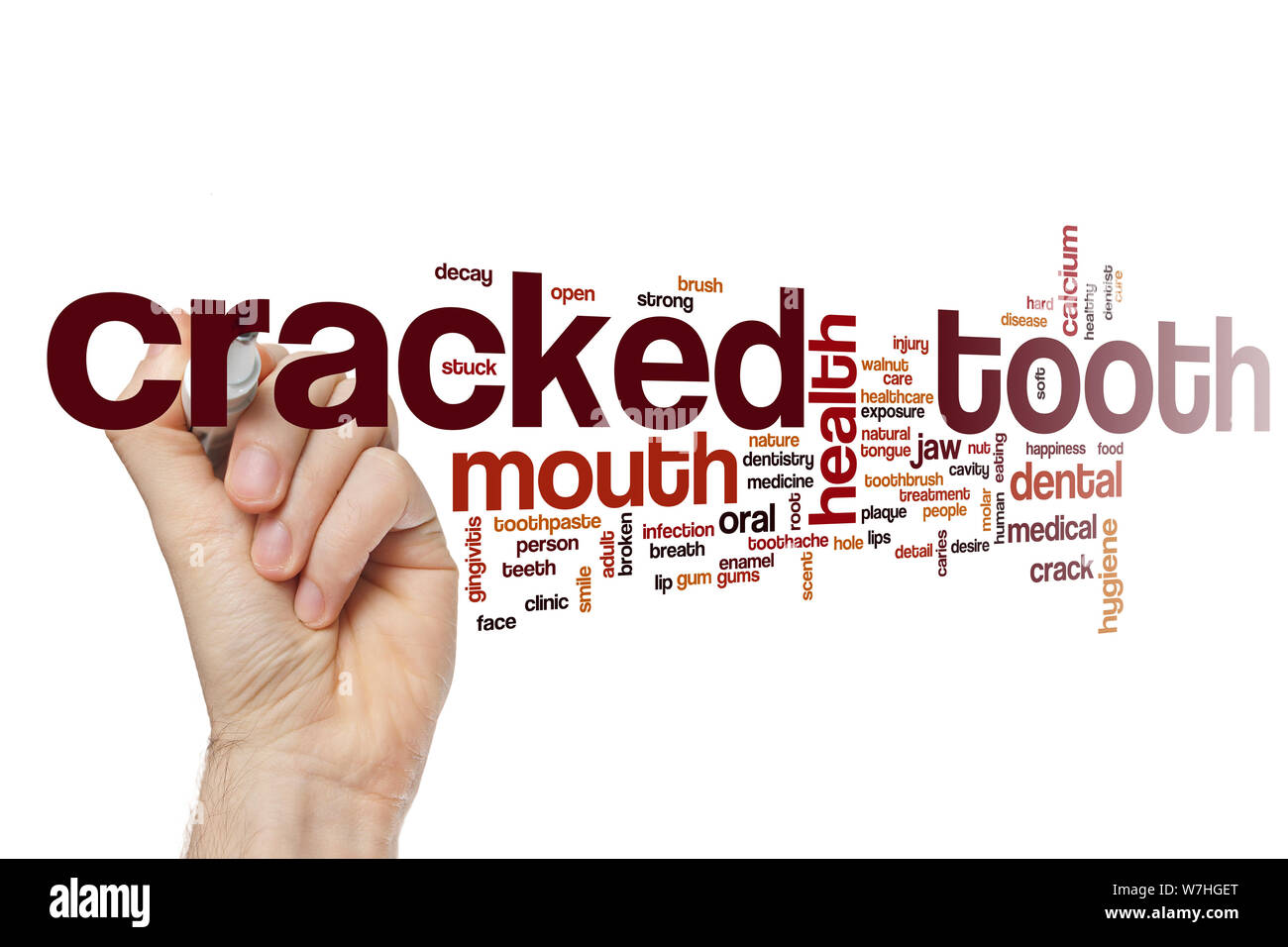 Cracked tooth word cloud concept Stock Photo