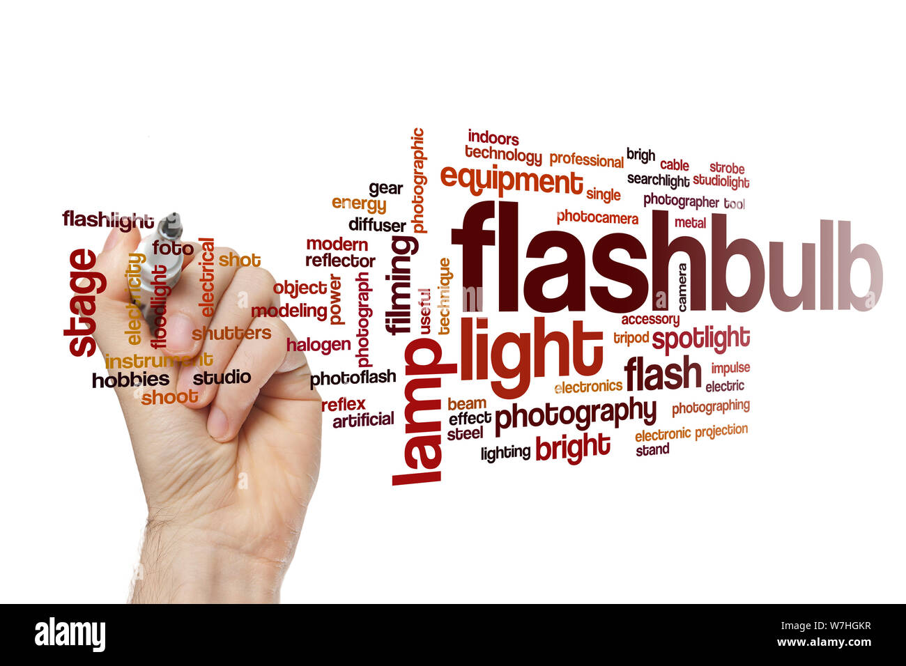 Flashbulb word cloud Stock Photo