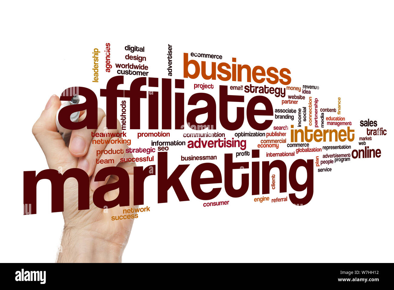 Affiliate marketing word cloud concept Stock Photo