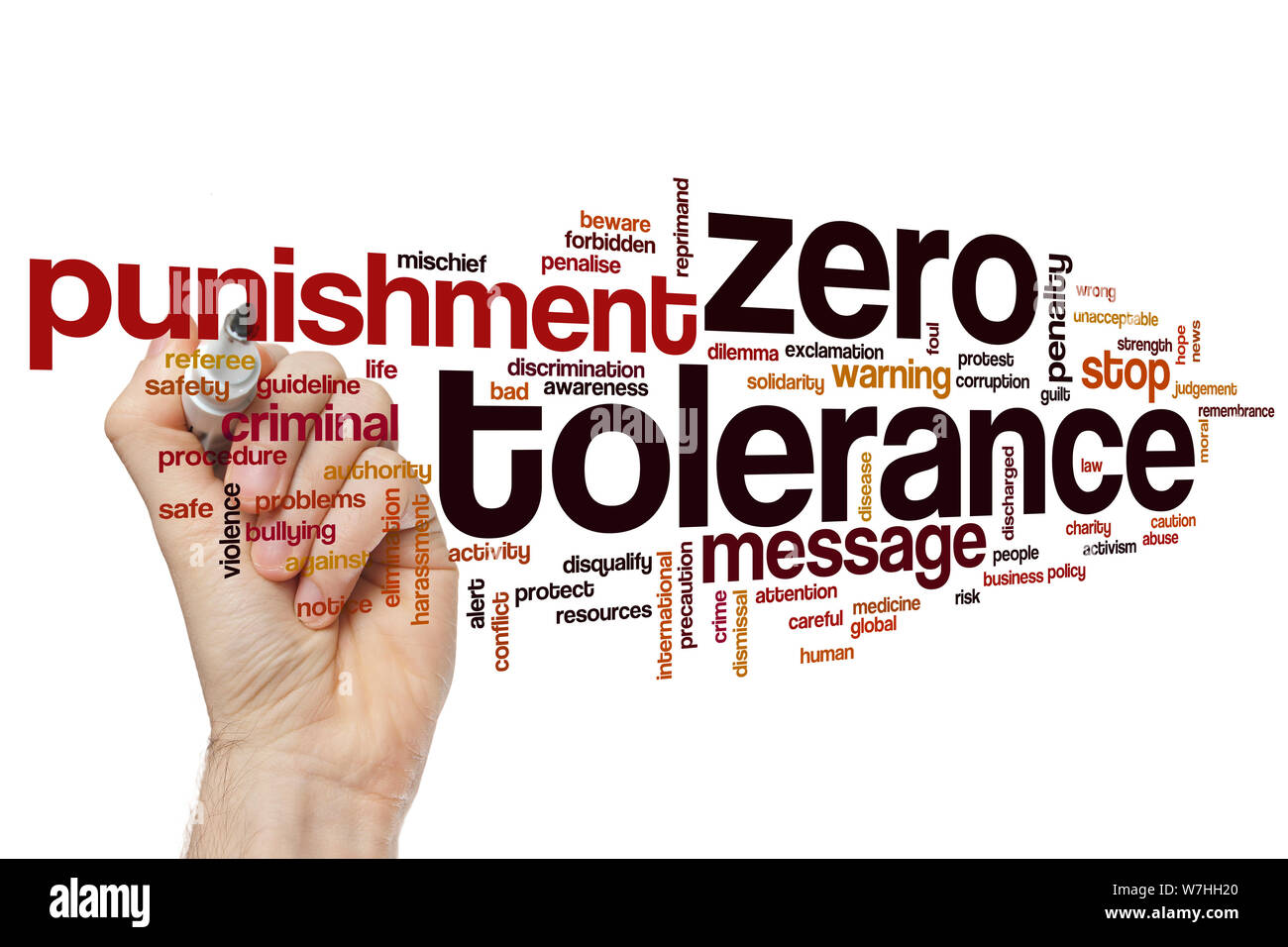 Zero tolerance word cloud concept Stock Photo Alamy