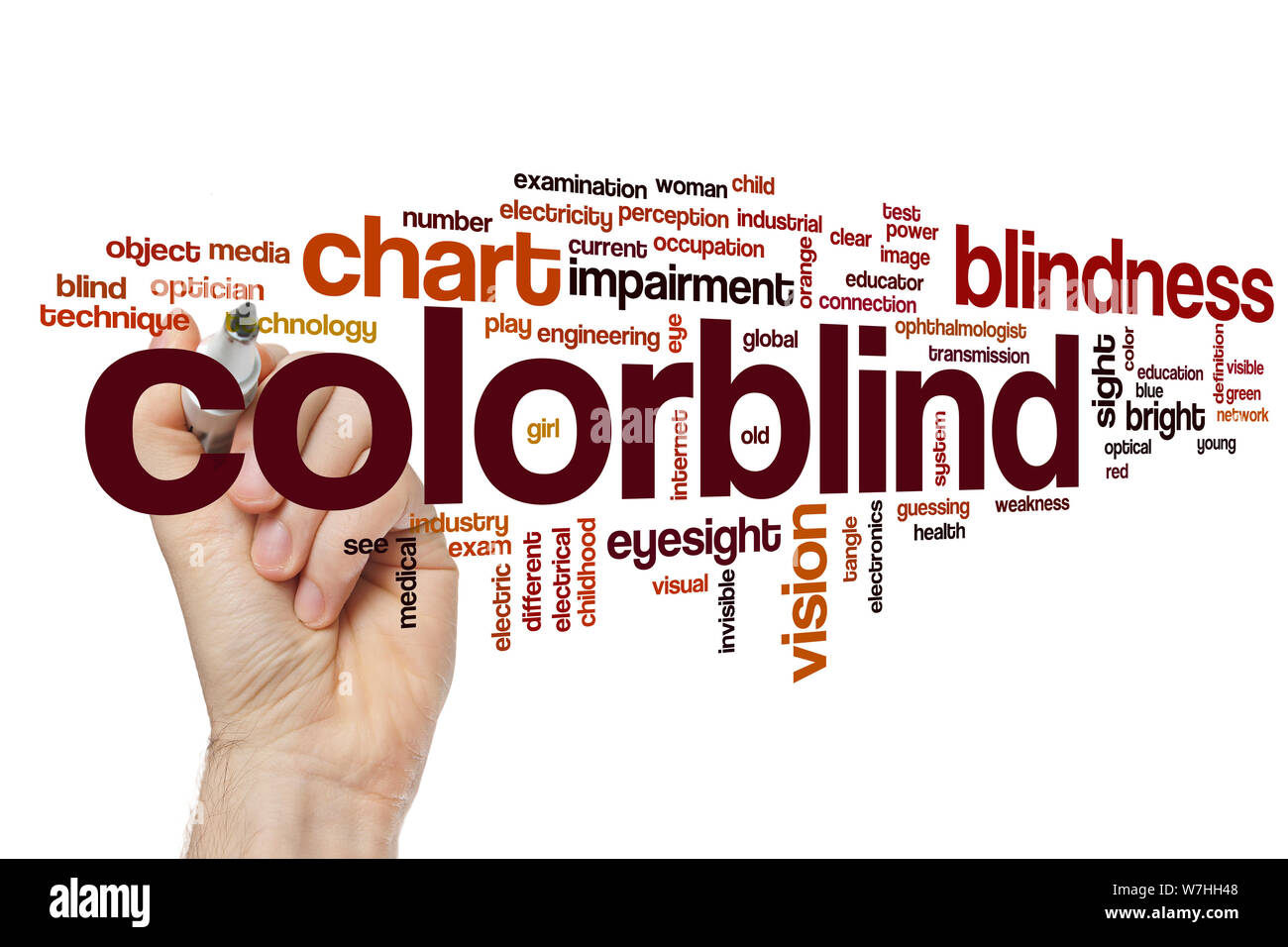 Colorblind word cloud concept Stock Photo
