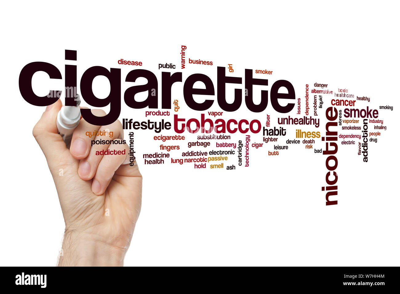 Cigarette word cloud concept Stock Photo Alamy