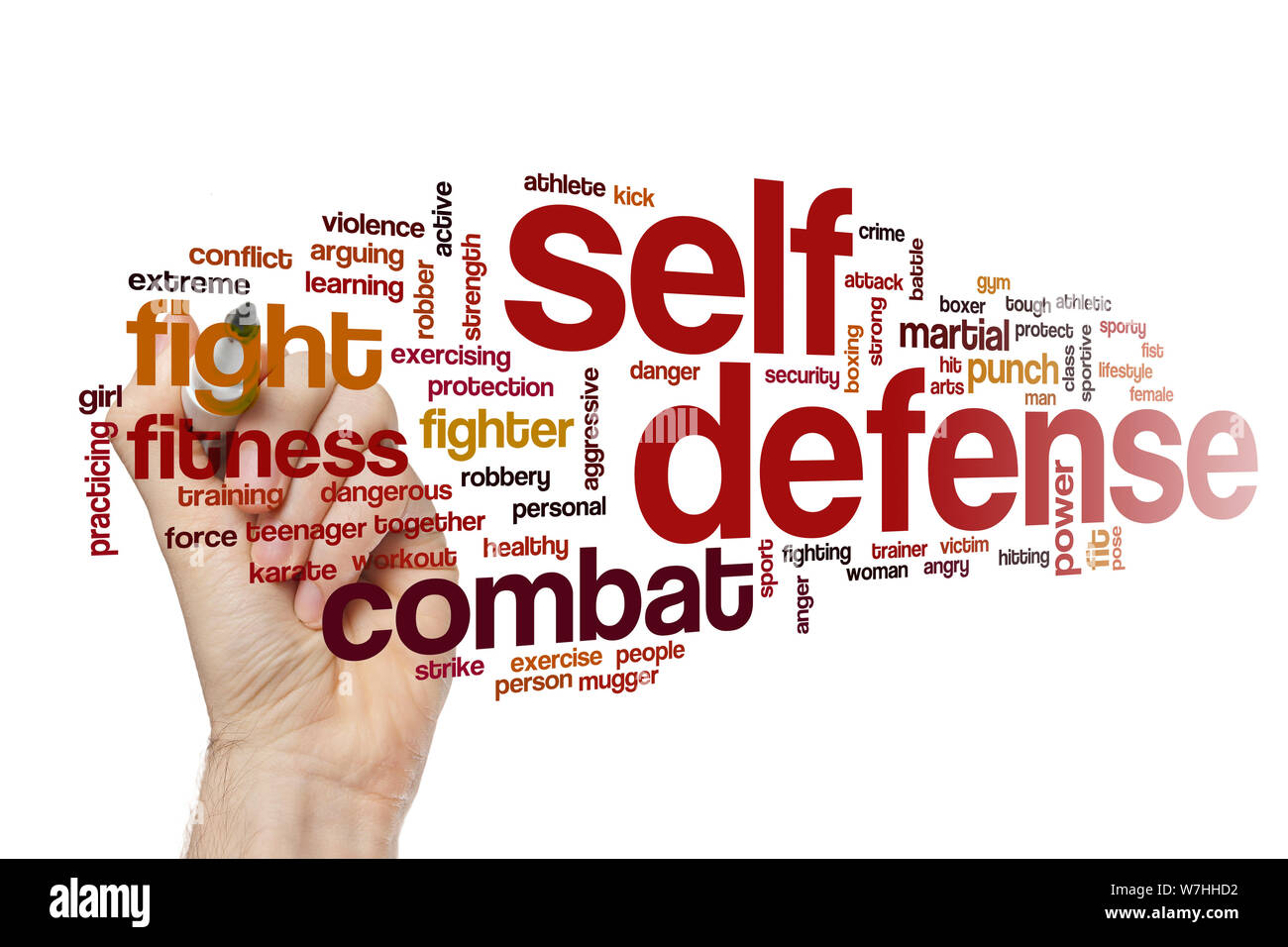 Self defense word cloud concept Stock Photo - Alamy