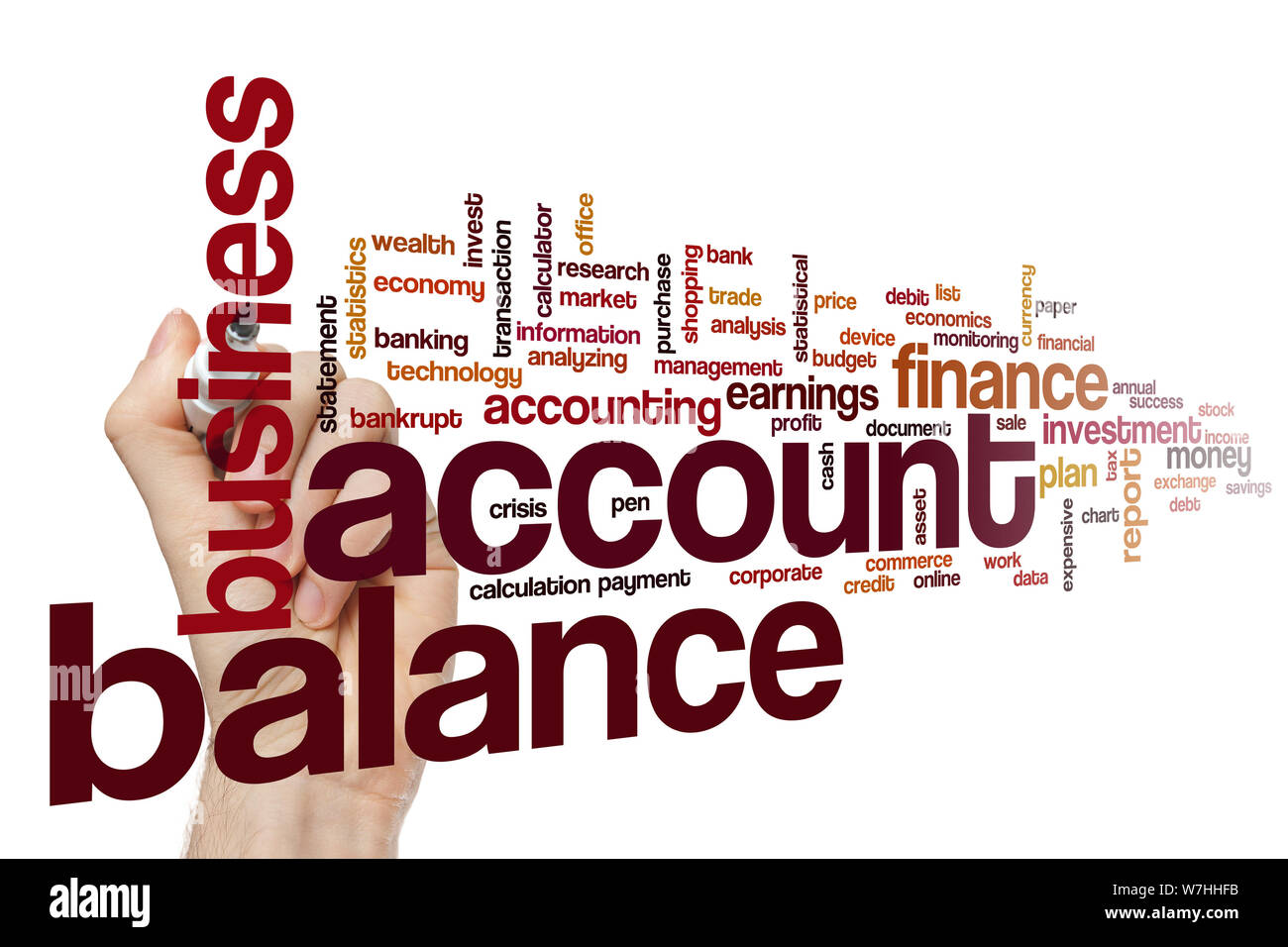 Account balance word cloud concept Stock Photo - Alamy