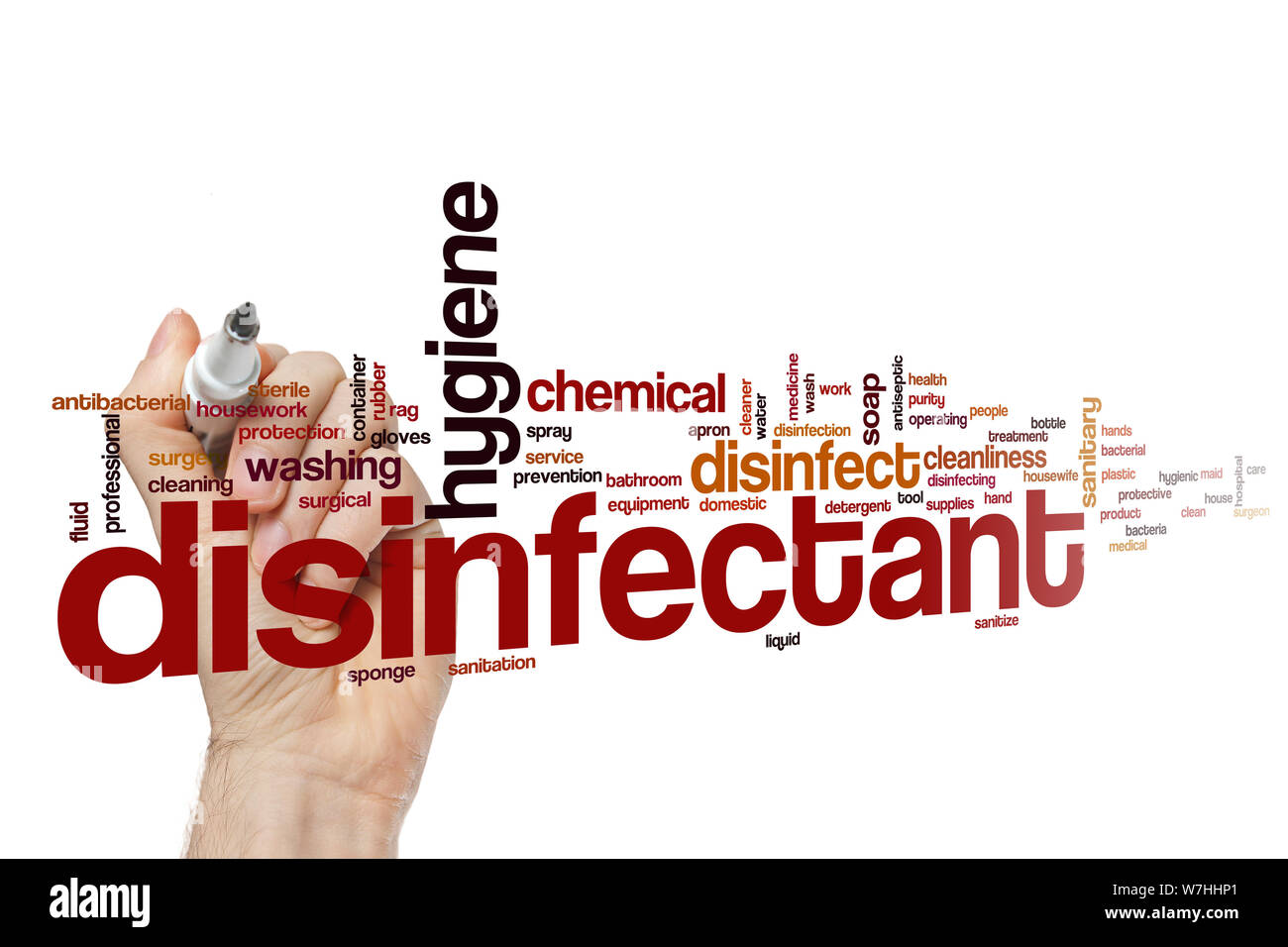 Disinfectant word cloud concept Stock Photo Alamy