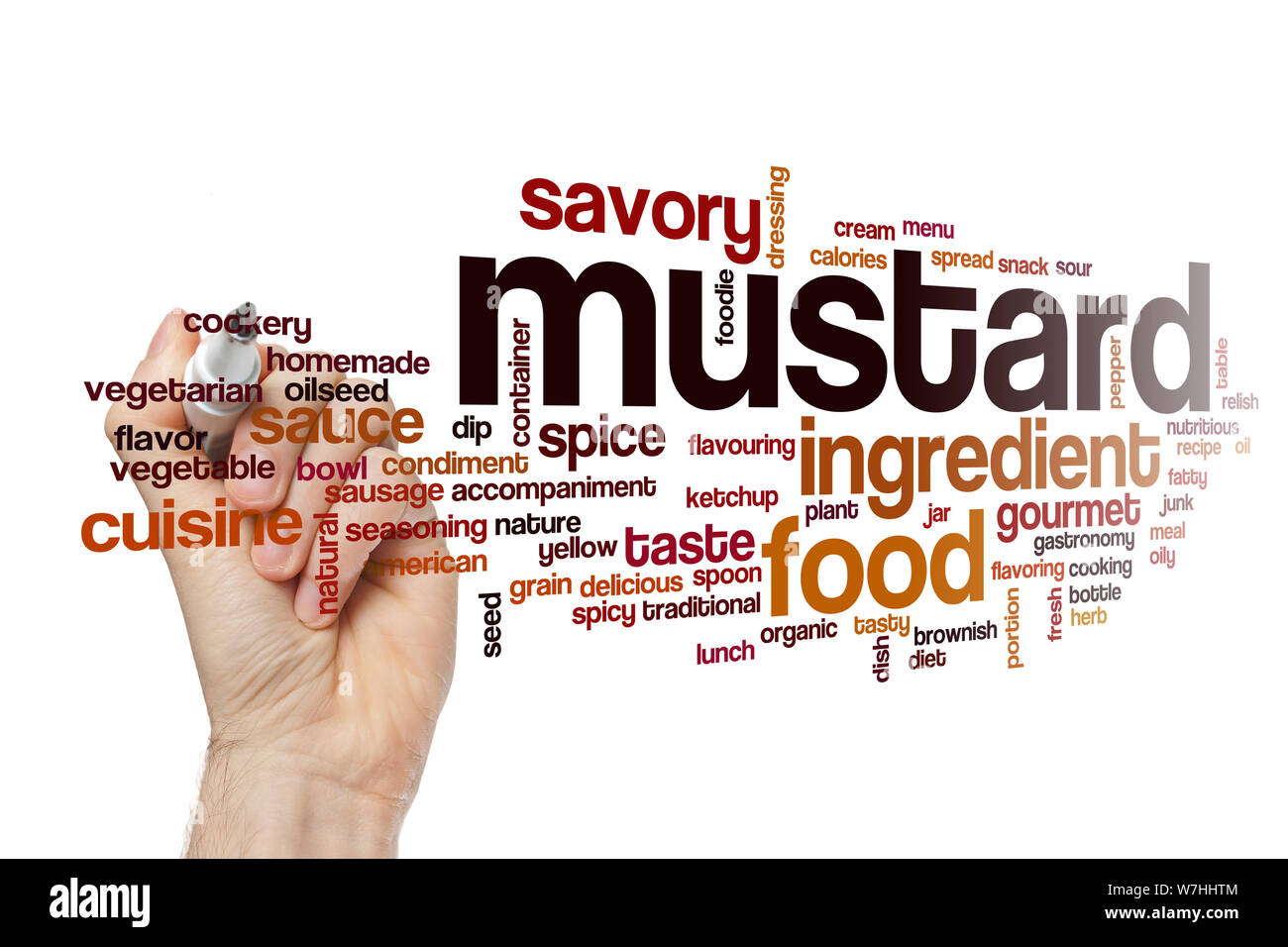 Mustard word cloud Stock Photo Alamy