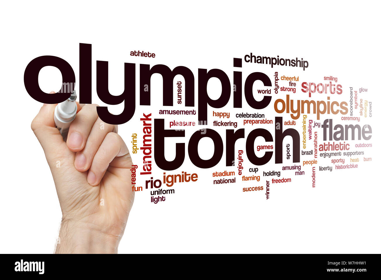 Olympic torch word cloud Stock Photo Alamy