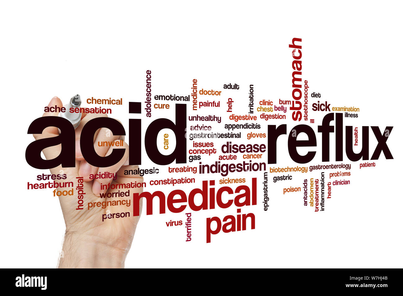 Acid reflux word cloud Stock Photo