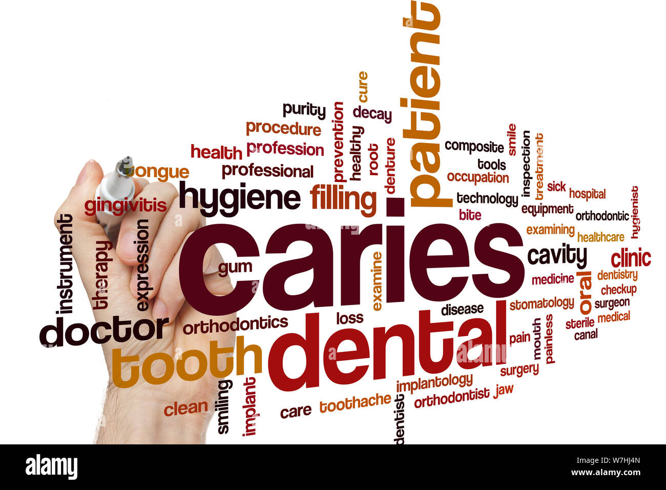Caries word cloud concept Stock Photo