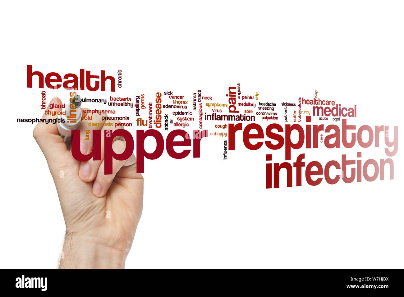 Upper respiratory infection word cloud concept Stock Photo