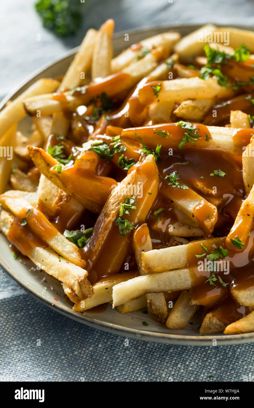 Homemade American Gravy Fries with Salt and Pepper Stock Photo Alamy