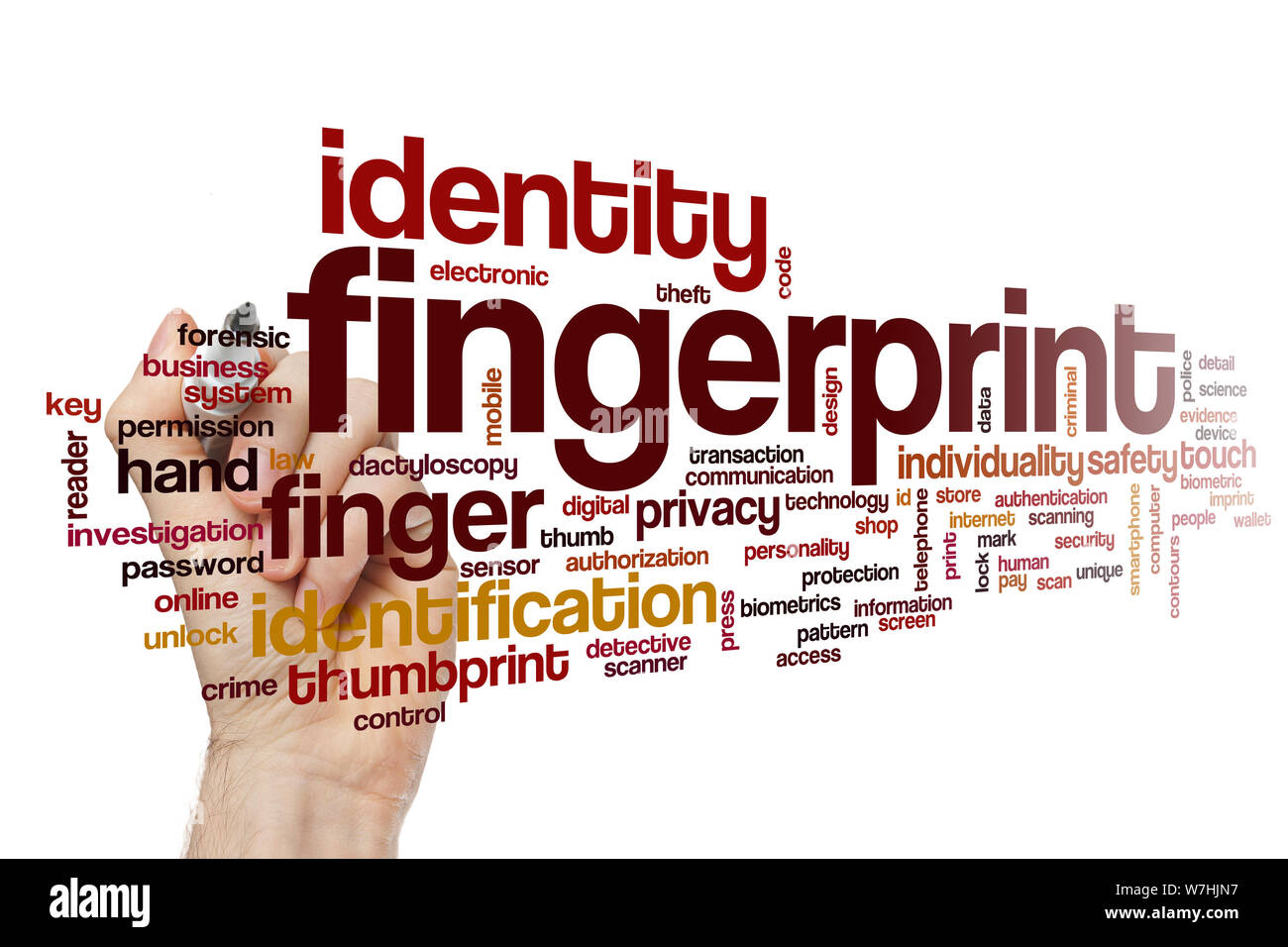 Fingerprint word cloud concept Stock Photo Alamy