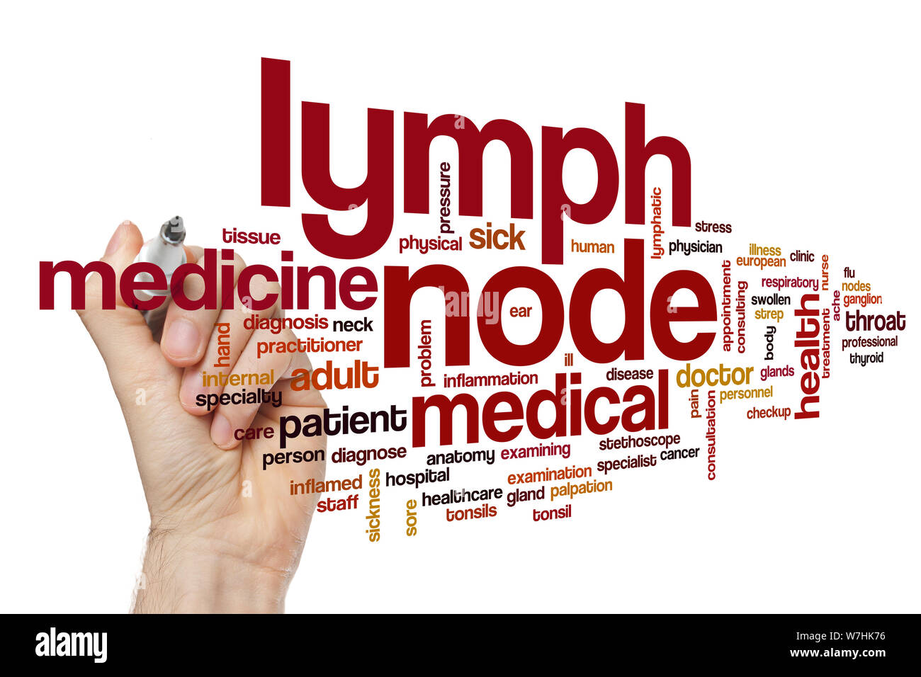 Lymph node word cloud concept Stock Photo