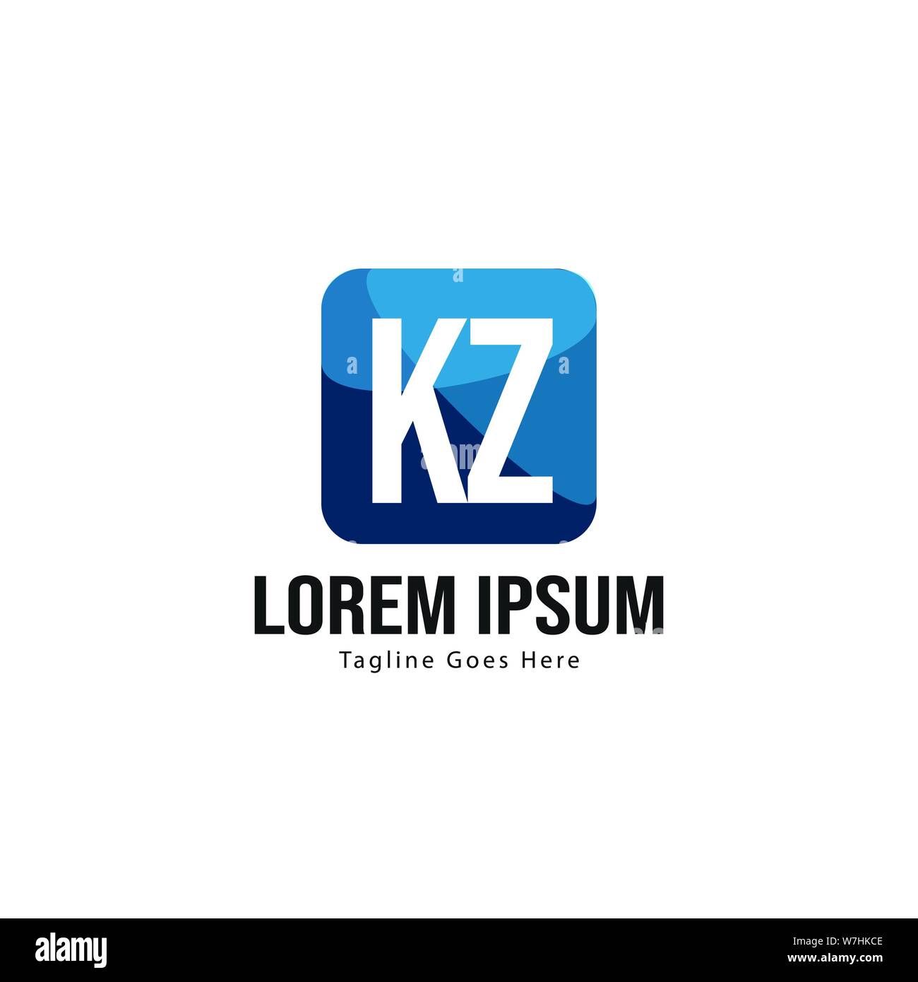 Initial KZ logo template with modern frame. Minimalist KZ letter logo ...