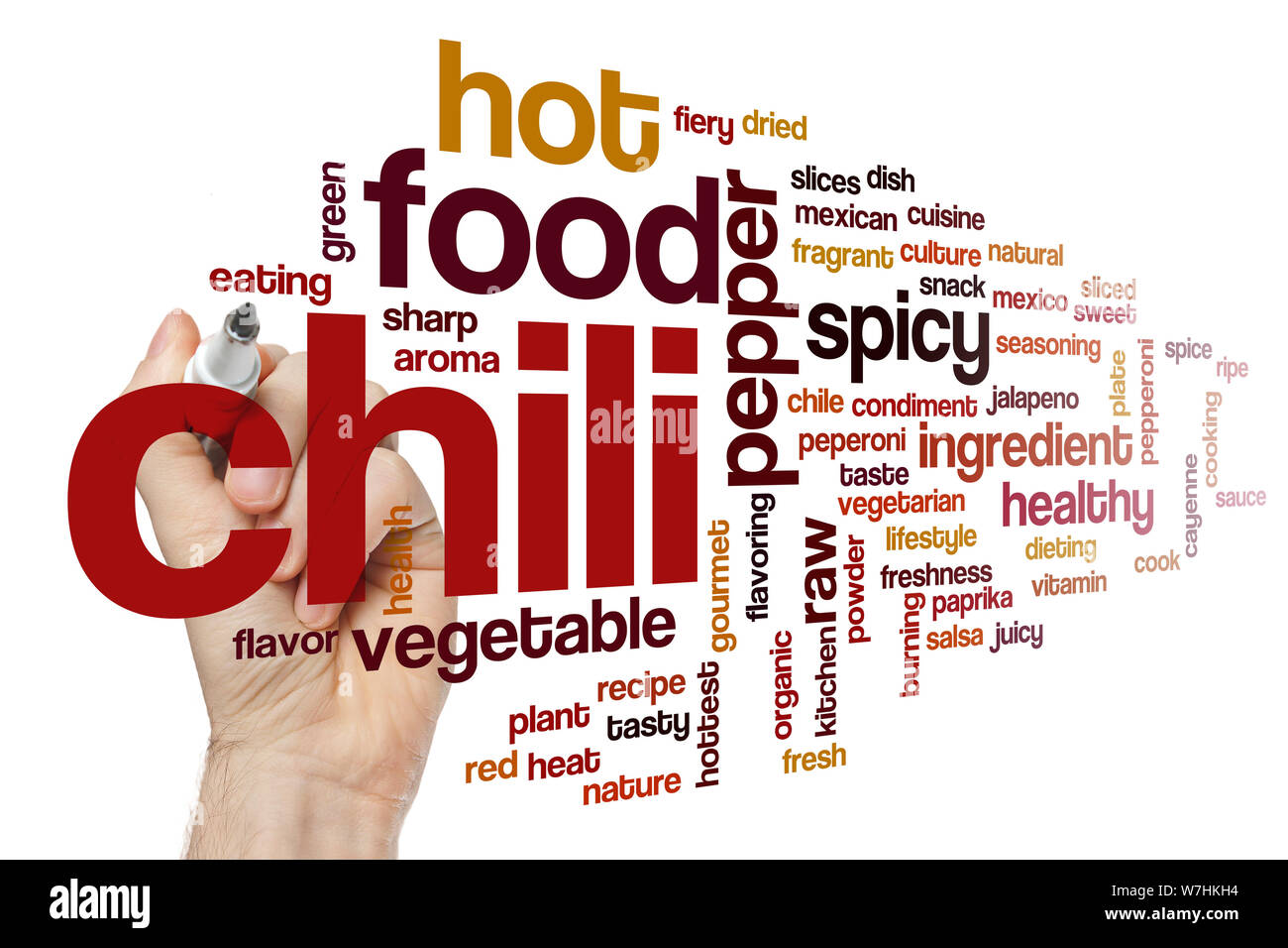 Chili word cloud concept Stock Photo Alamy