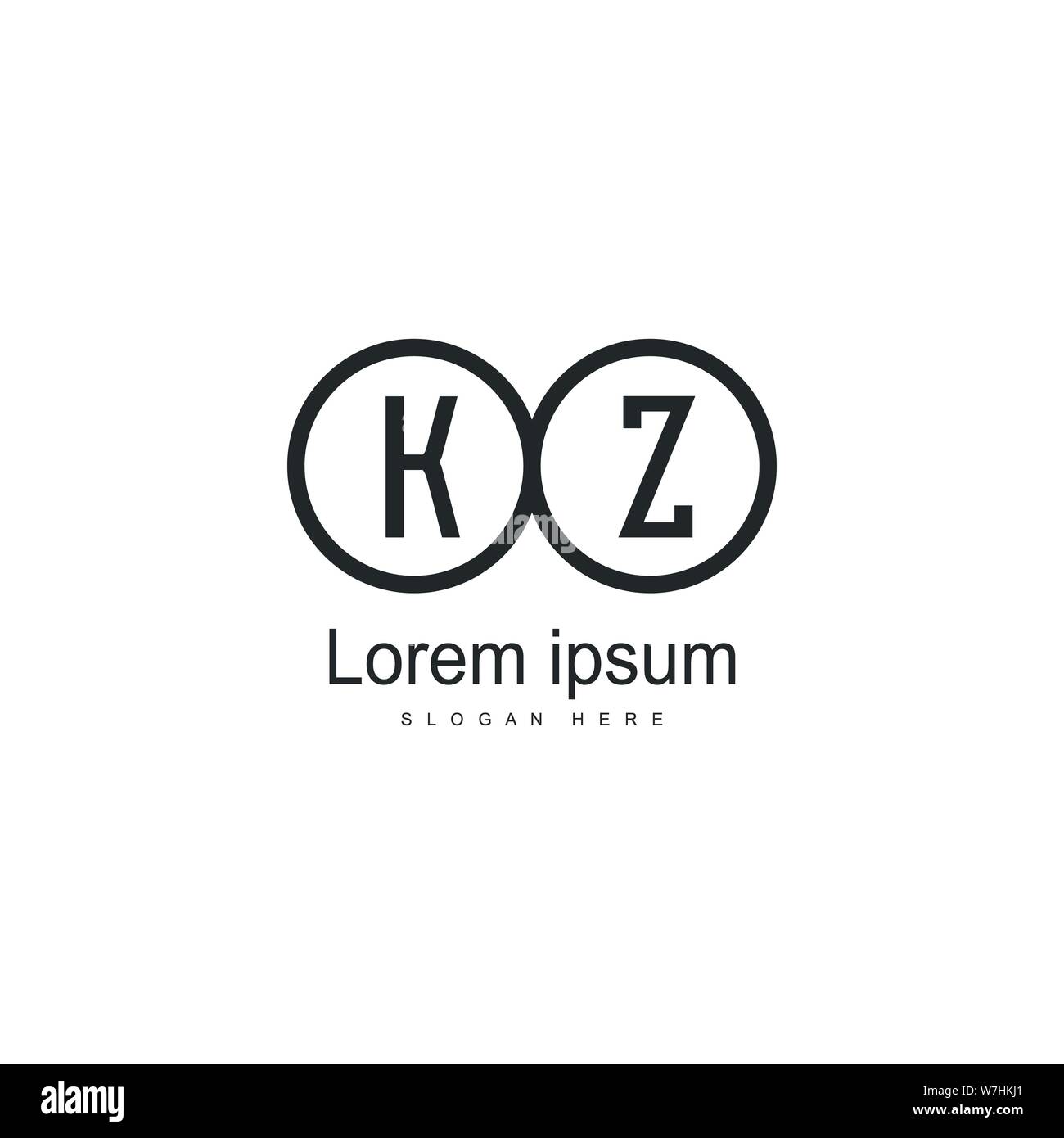 Initial KZ logo template with modern frame. Minimalist KZ letter logo ...