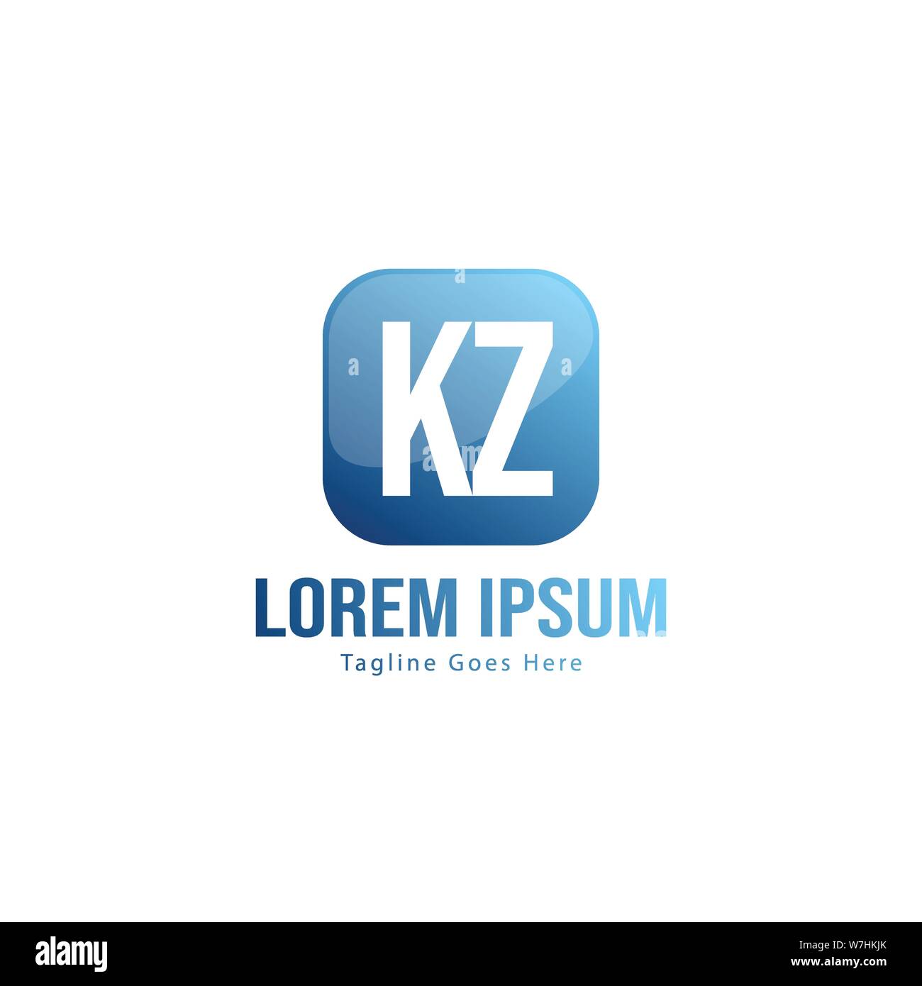 Initial KZ logo template with modern frame. Minimalist KZ letter logo ...